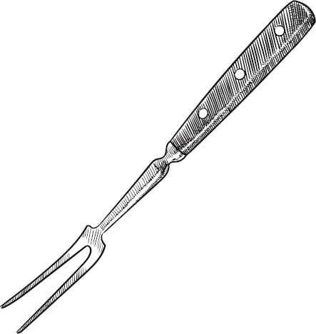 Old style illustration of a carving fork