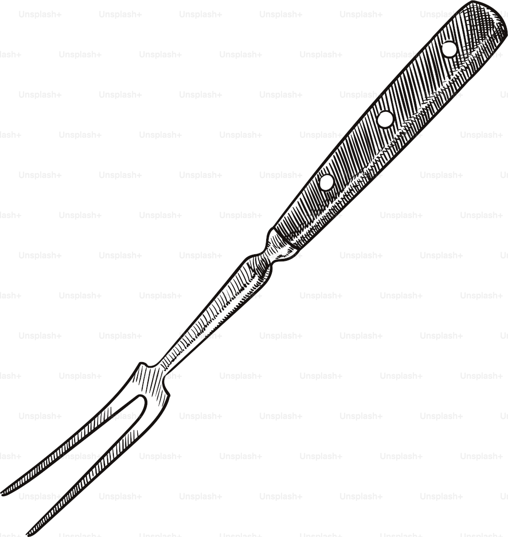 Old style illustration of a carving fork