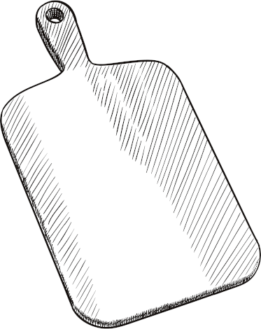 Old style illustration of a chopping board