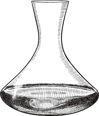 Old style sketch of a decanter