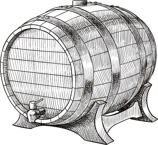 Old style sketch of a wine barrel
