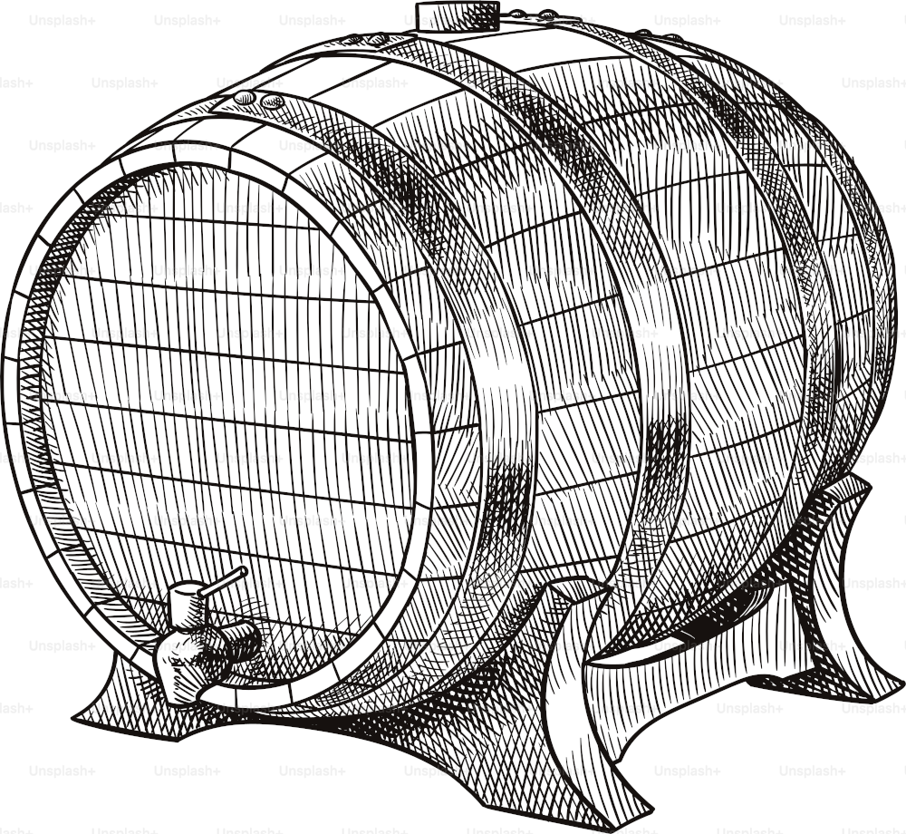 Old style sketch of a wine barrel