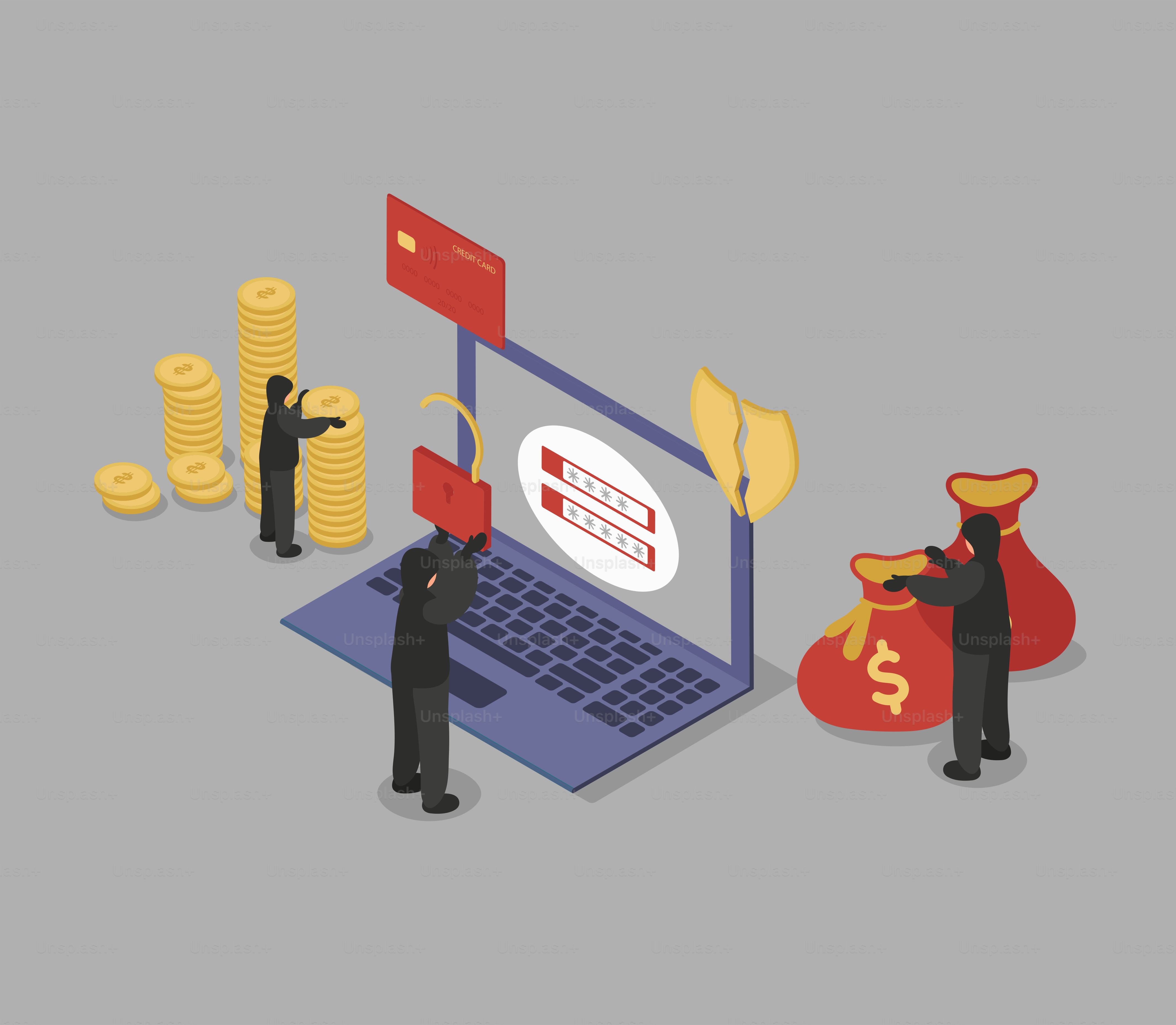 Hacker Isometric Vector illustration.