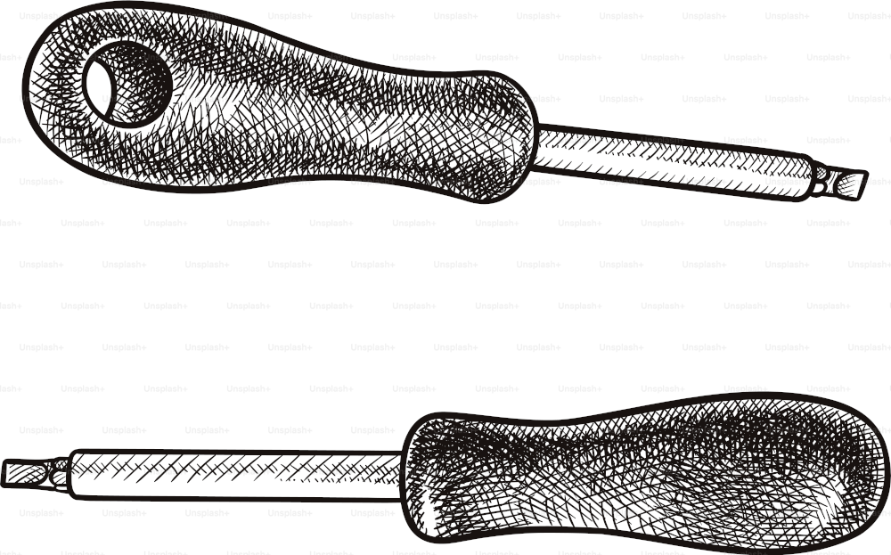 Old style illustration of a screwdriver