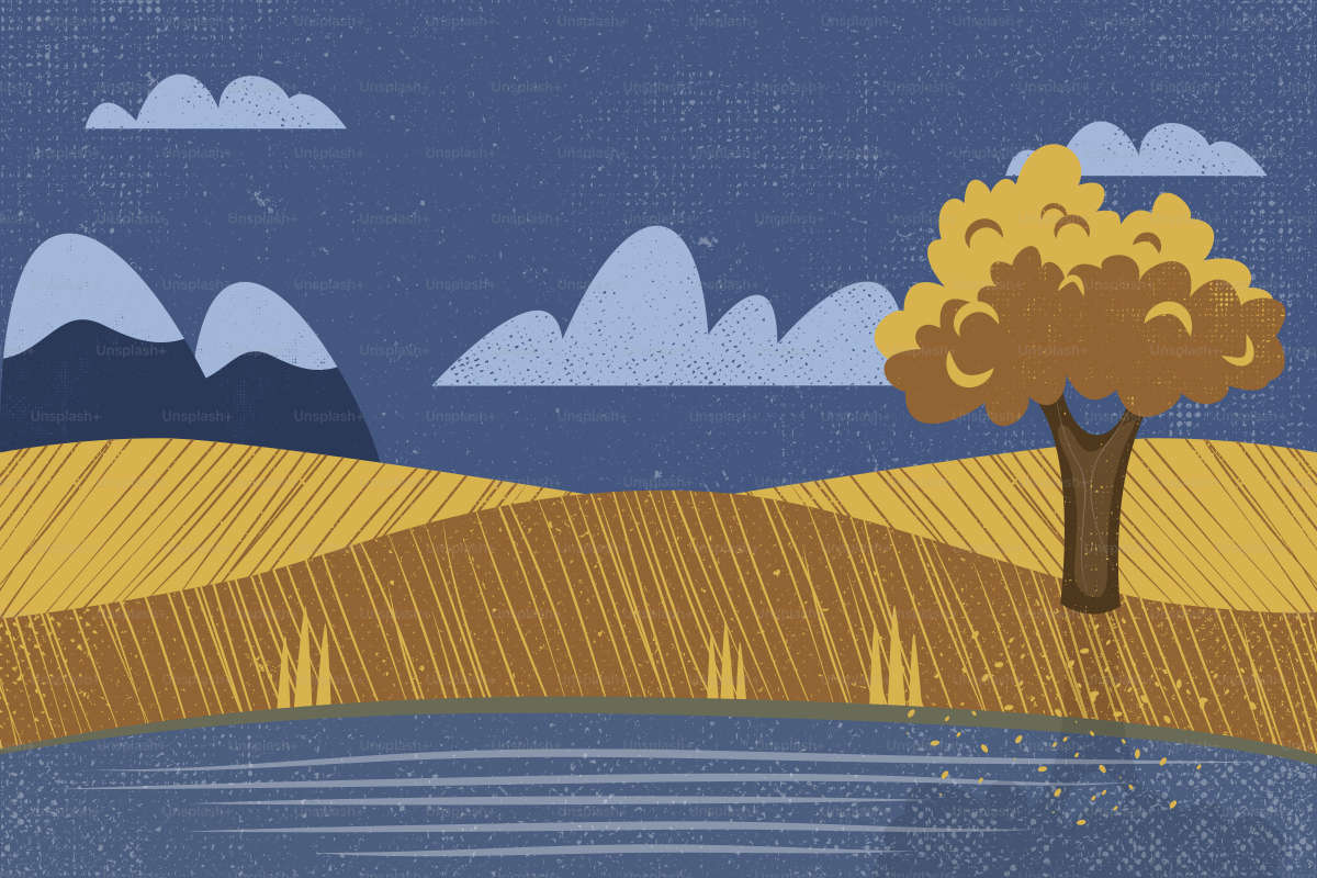 Minimalistische Herbstlandschaft