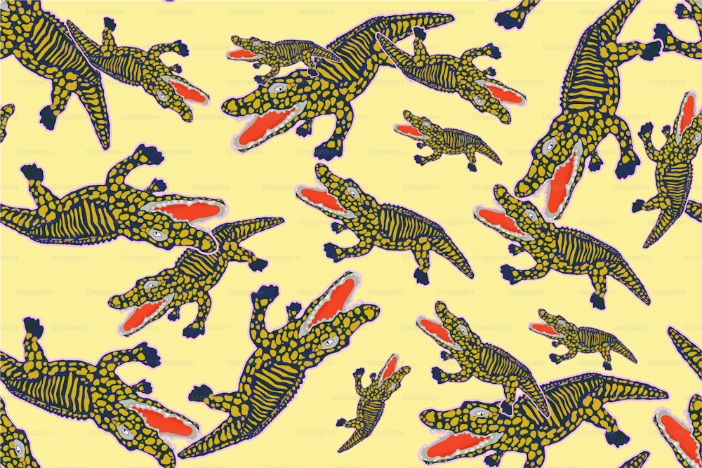 Crocodiles Seamless Pattern