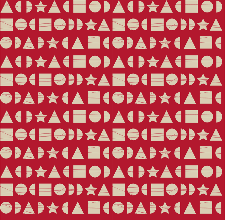 A cool seamless pattern with geometric shapes and a mod style. Pair it with a Bauhaus font and you're good to go! Colours are global and easy to change.