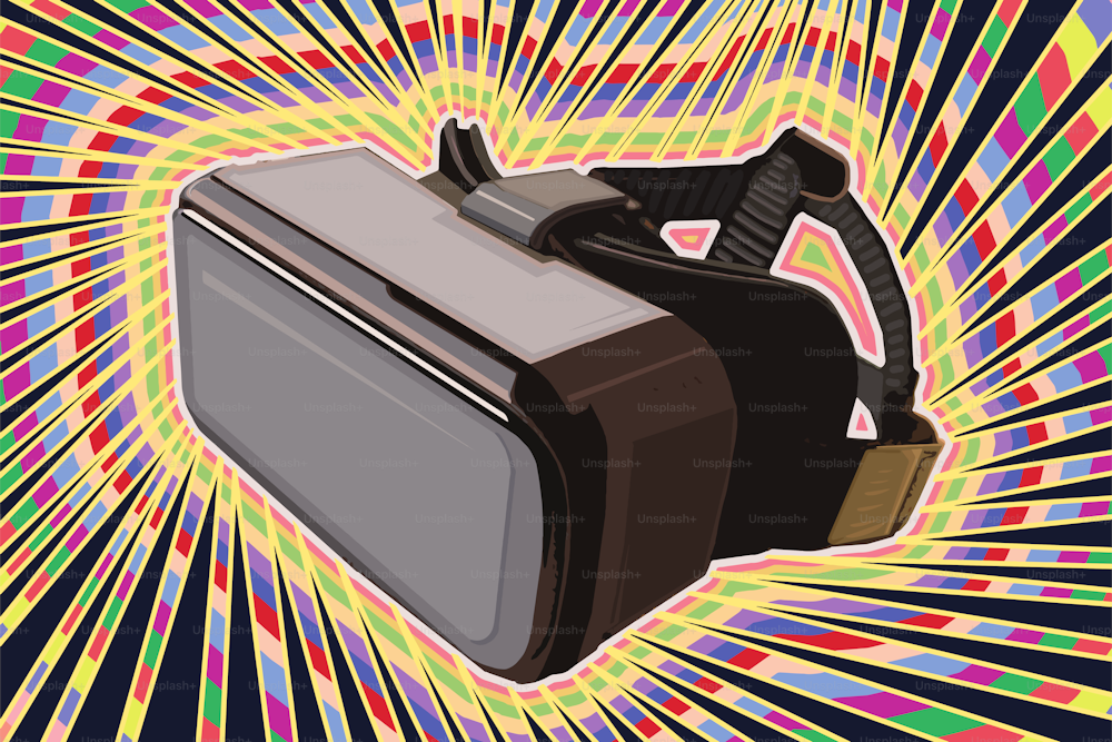Virtual-Reality-VR-Headset isoliert auf schwarzem Hintergrund