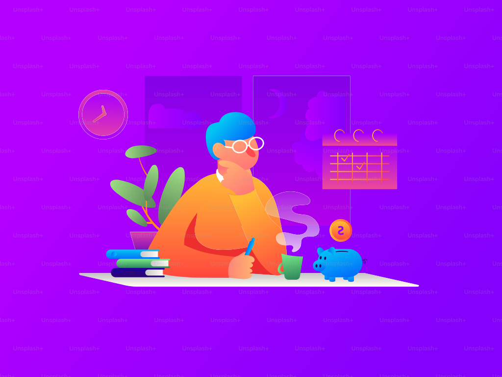 Cash Savings, Spending Planning. Vector illustration.