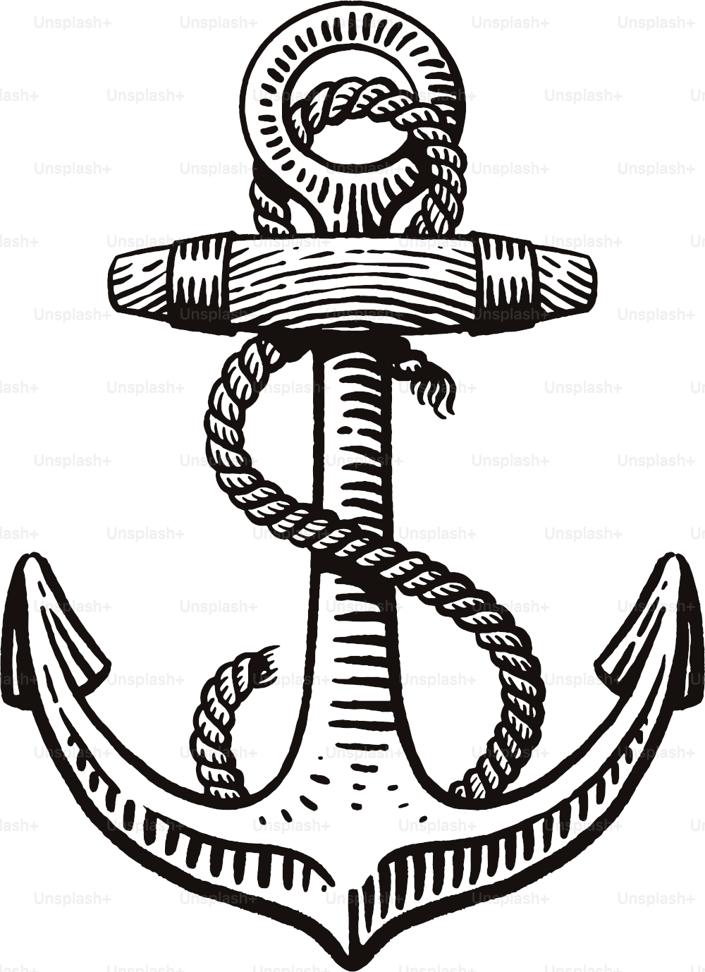 Illustration des maritimen Symbols im alten Stil