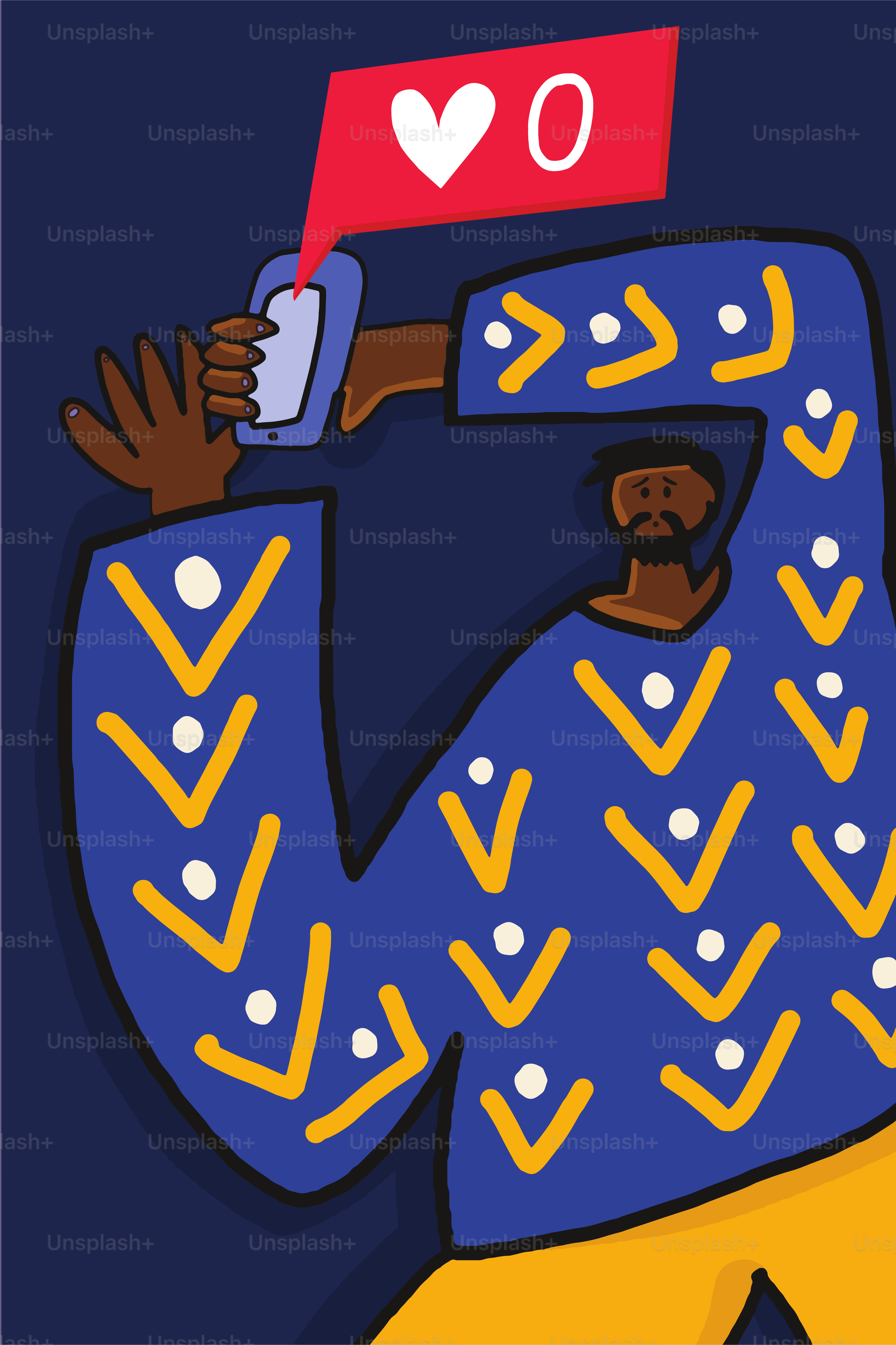 Un homme qui vérifie combien de « likes » il a reçus sur les réseaux sociaux