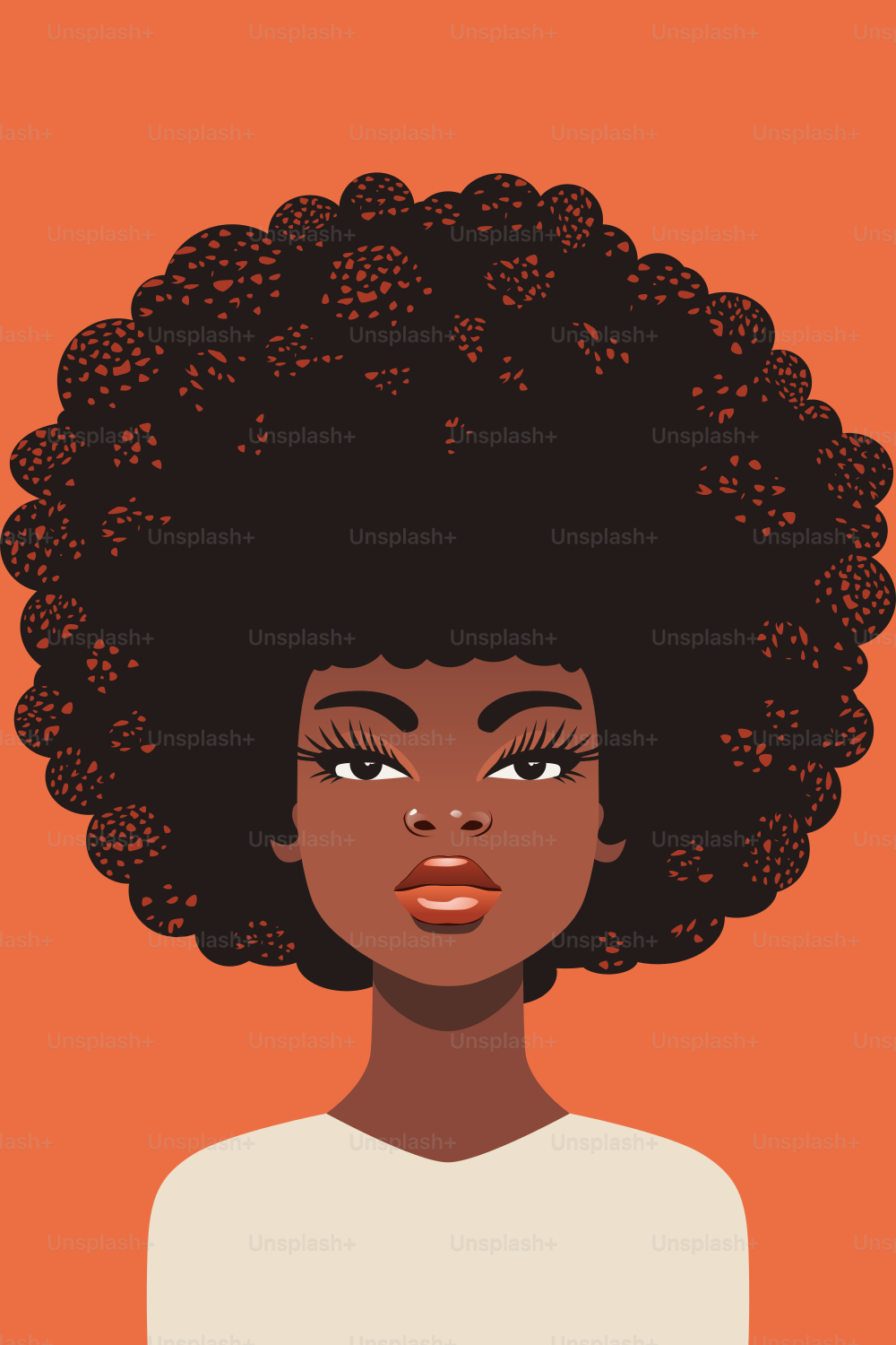 Jeune fille afro-américaine avec une coiffure afro