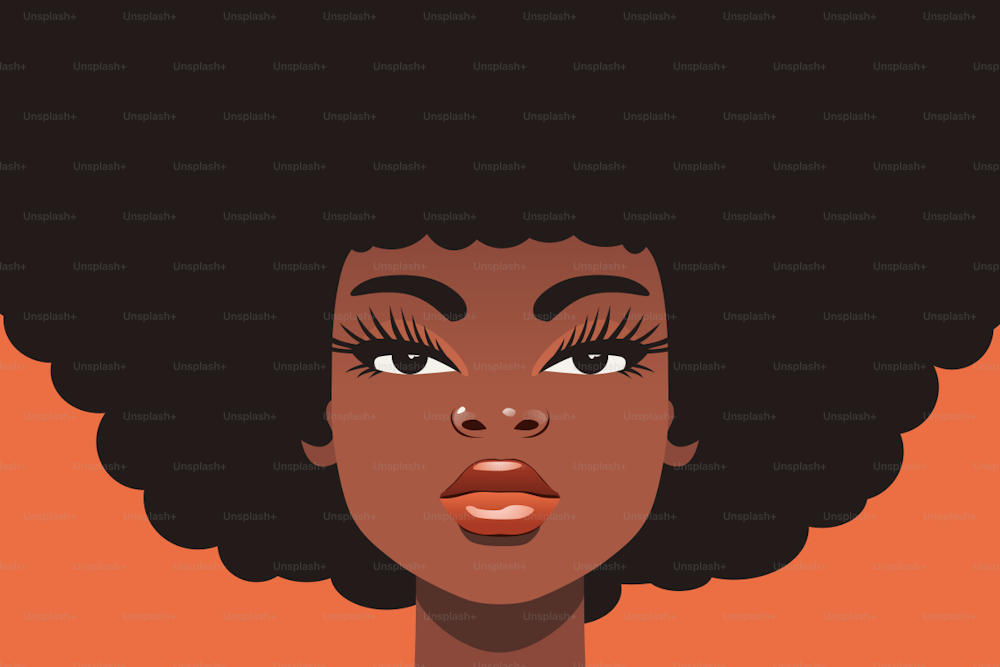 Jeune fille afro-américaine avec une coiffure afro