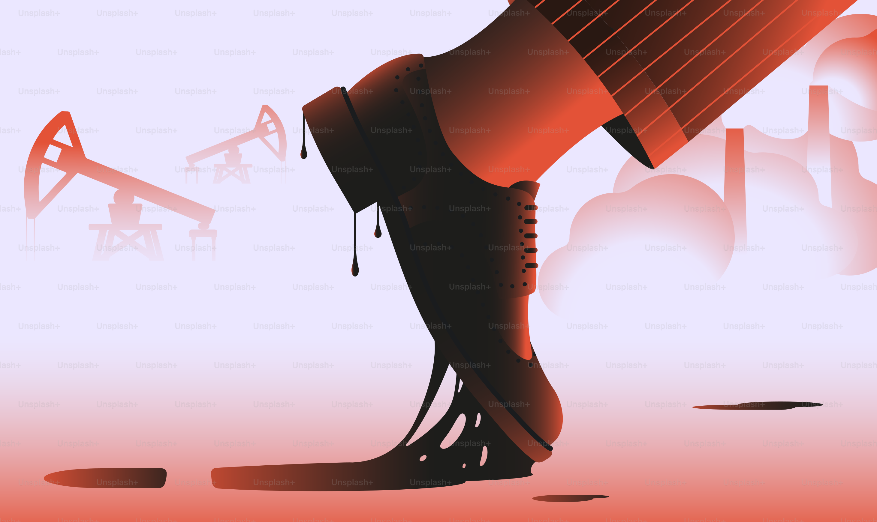 Hombre dejando una huella sucia en el suelo. Huella de carbono, residuo cero, concepto de cambio climático. Ilustración vectorial.