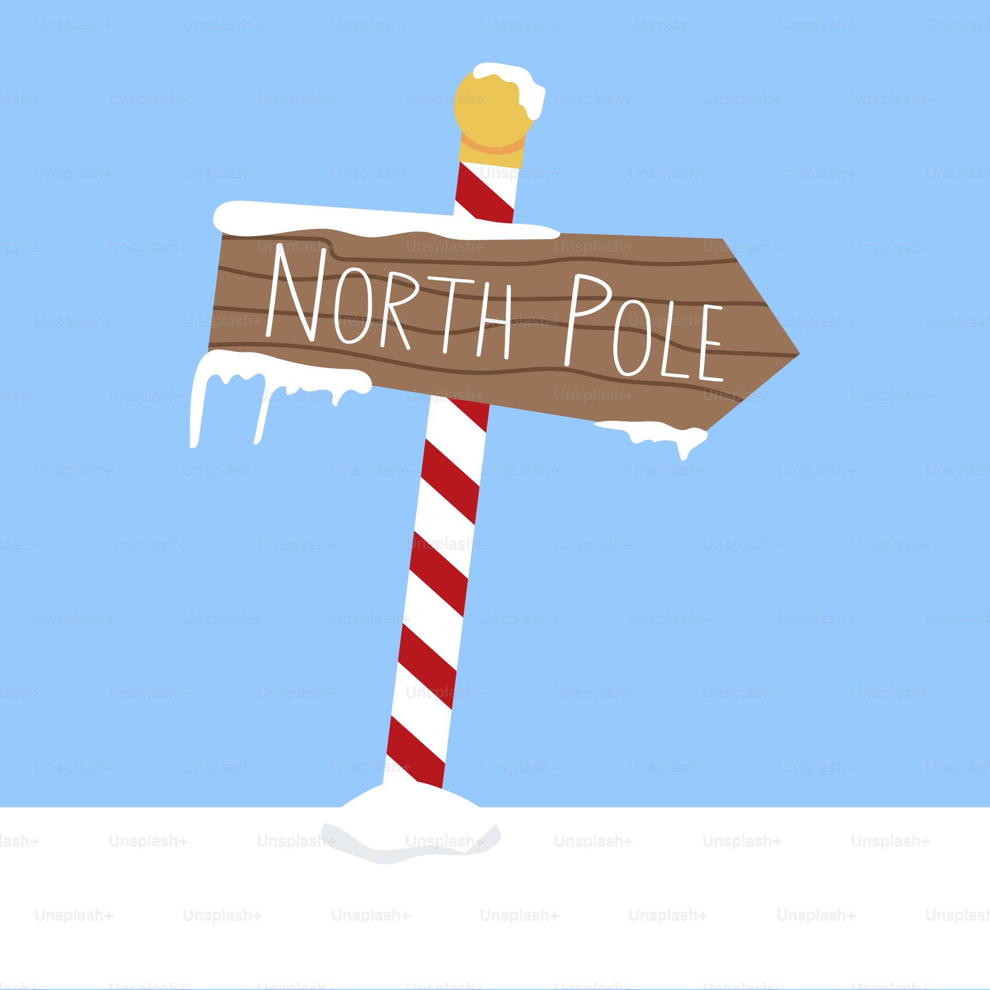 Une illustration vectorielle d’un panneau du pôle Nord. Élément de design de Noël.