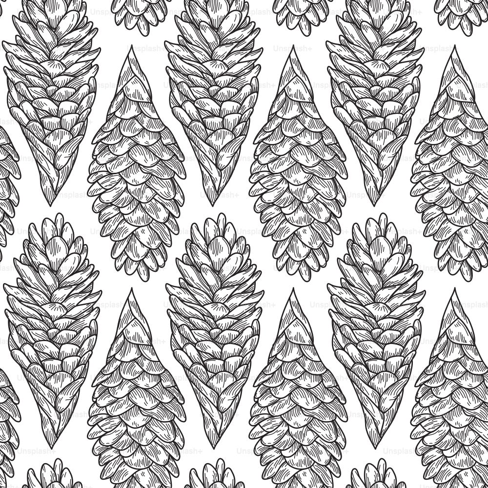 A seamless, repeating pattern featuring a tropical ginger print. Global colours, easy to change!