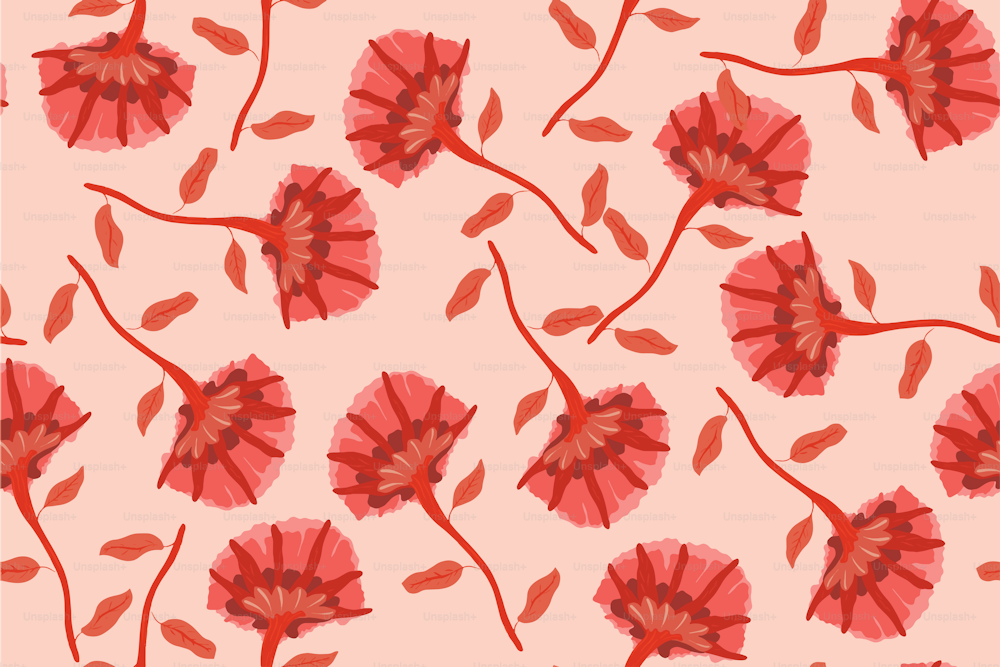 Spring floral seamless pattern. Minimalist style