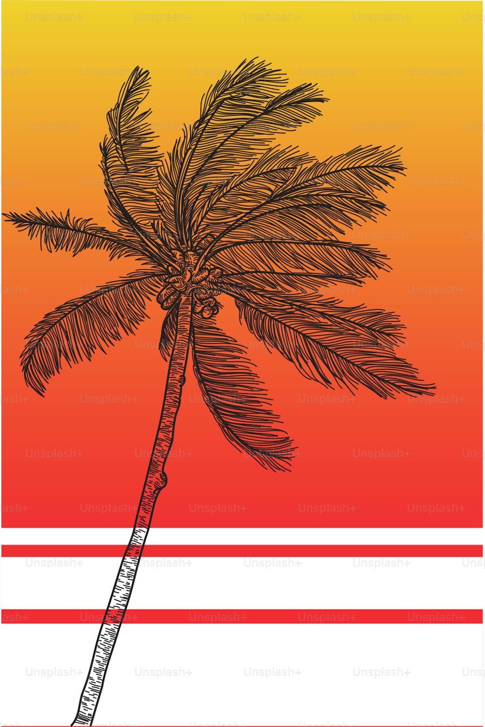 A retro palm tree for use in your designs.