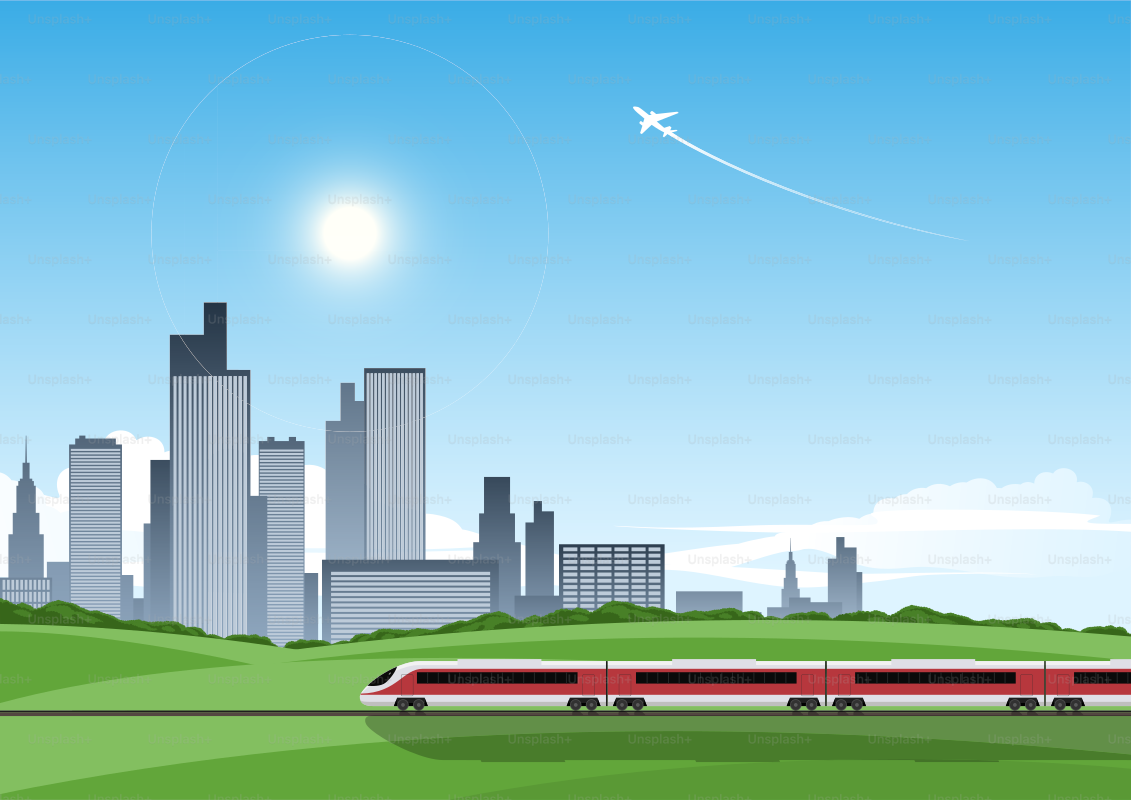 Ein Hochgeschwindigkeitszug auf einer Reise