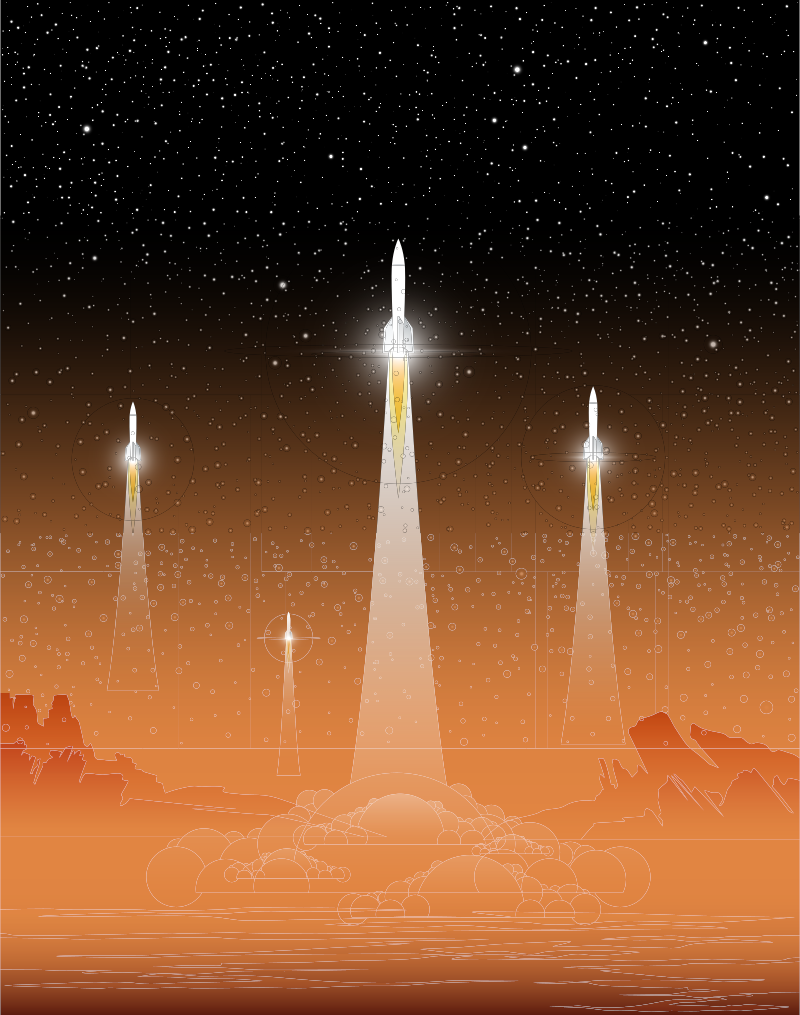 Shuttles against red planet