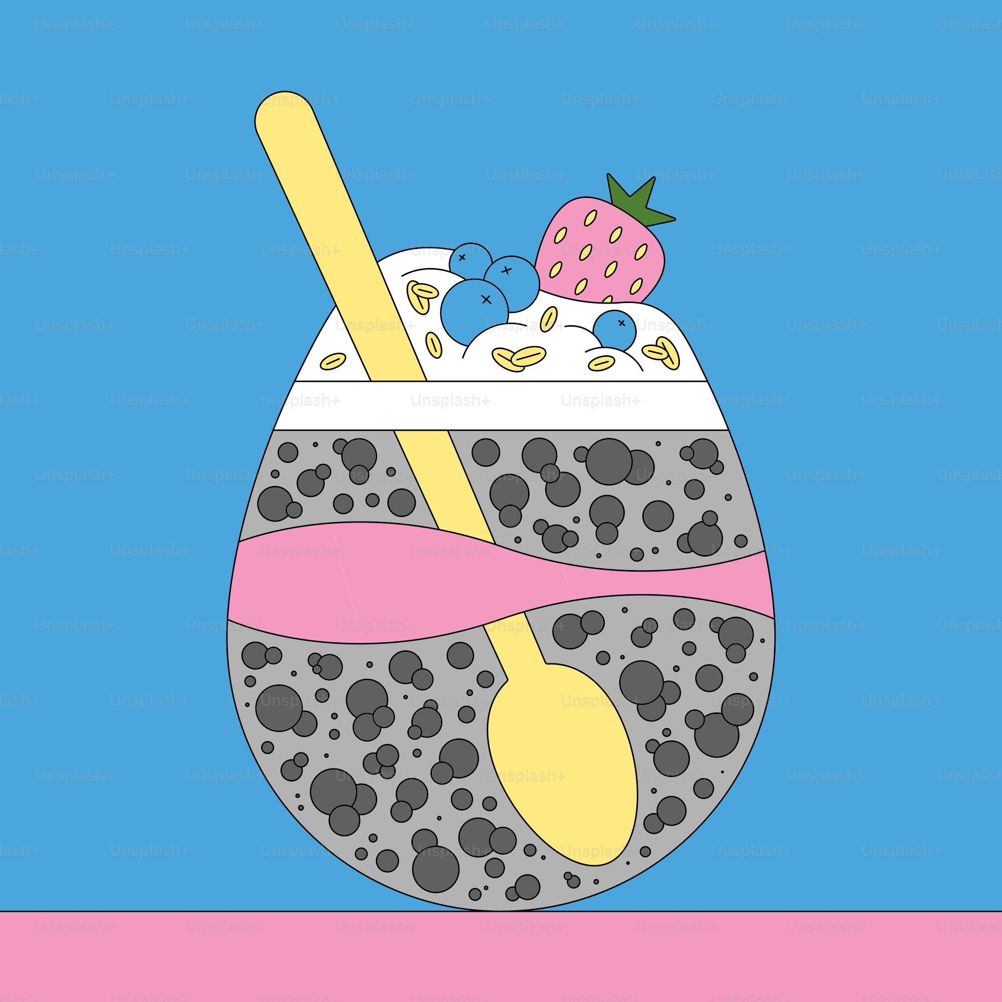 A bowl of cereal with strawberries and a spoon