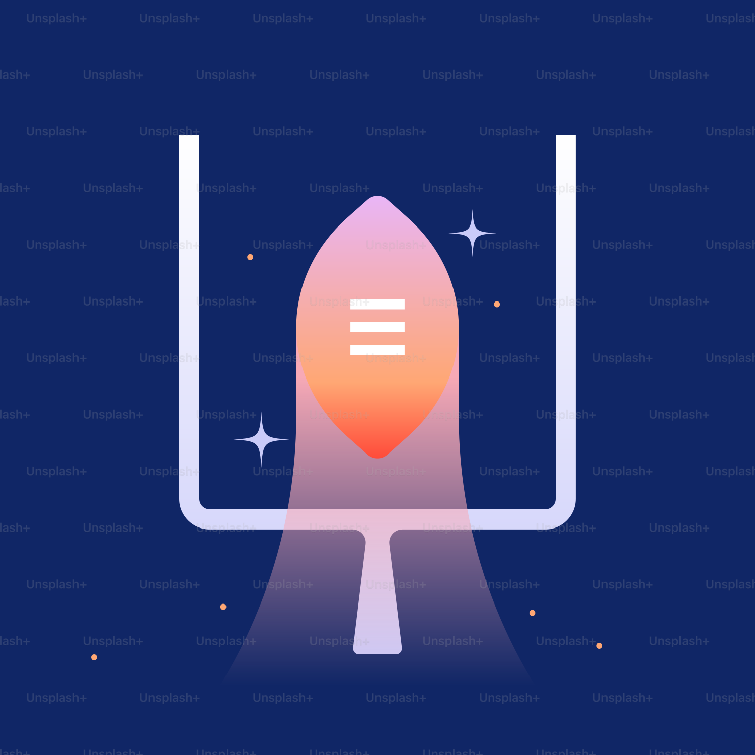 Stylized football goalpost with glowing ball