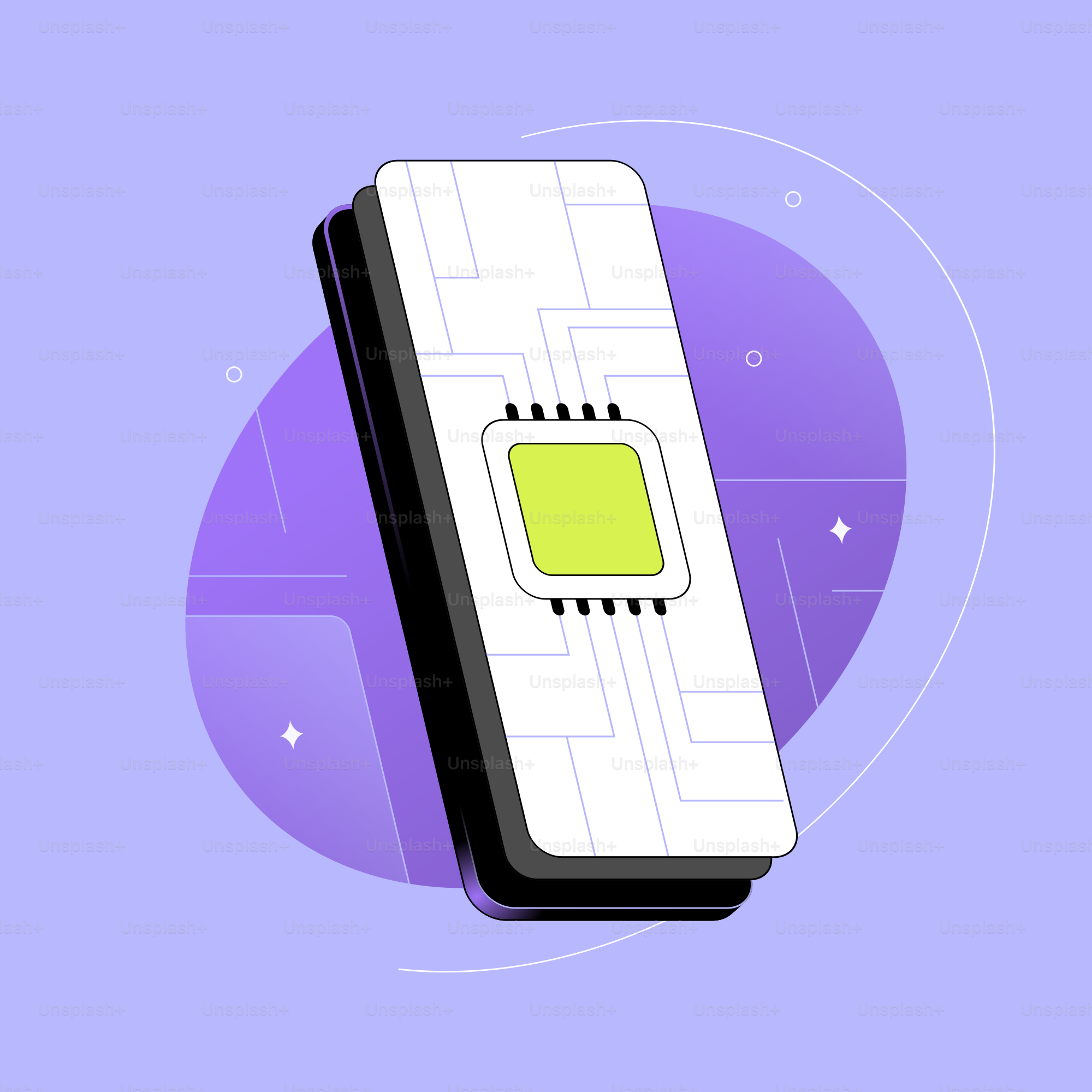 Smartphone com design de placa de circuito