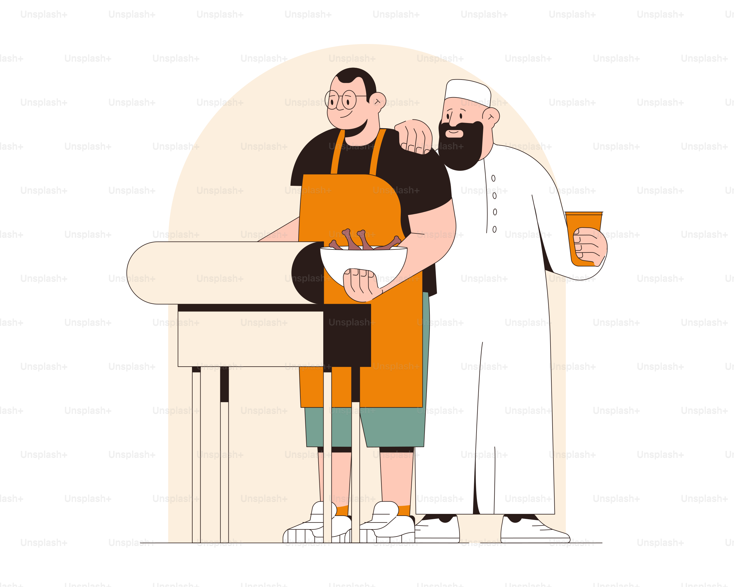 Two men working together at a table