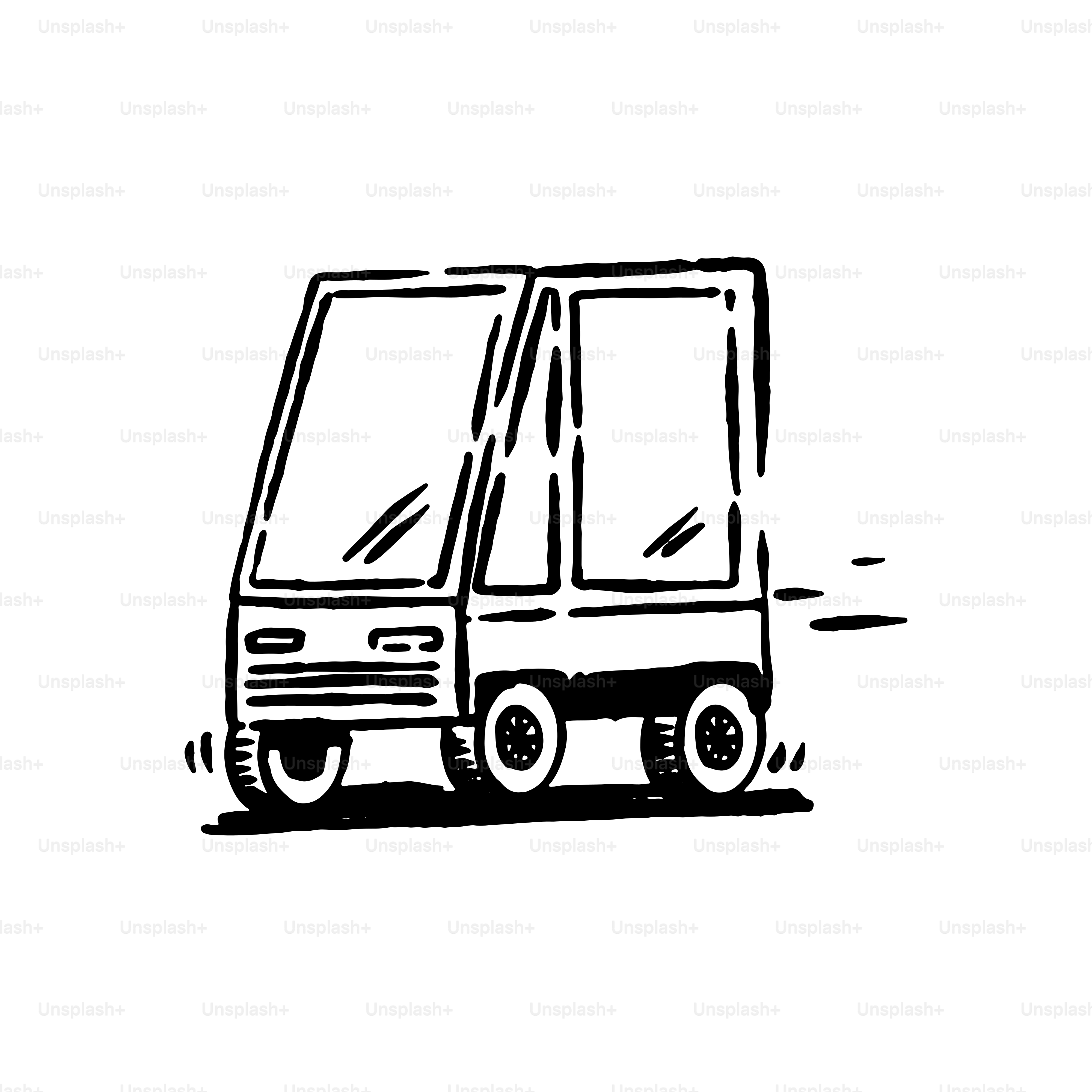 A simple sketch of a futuristic small car.