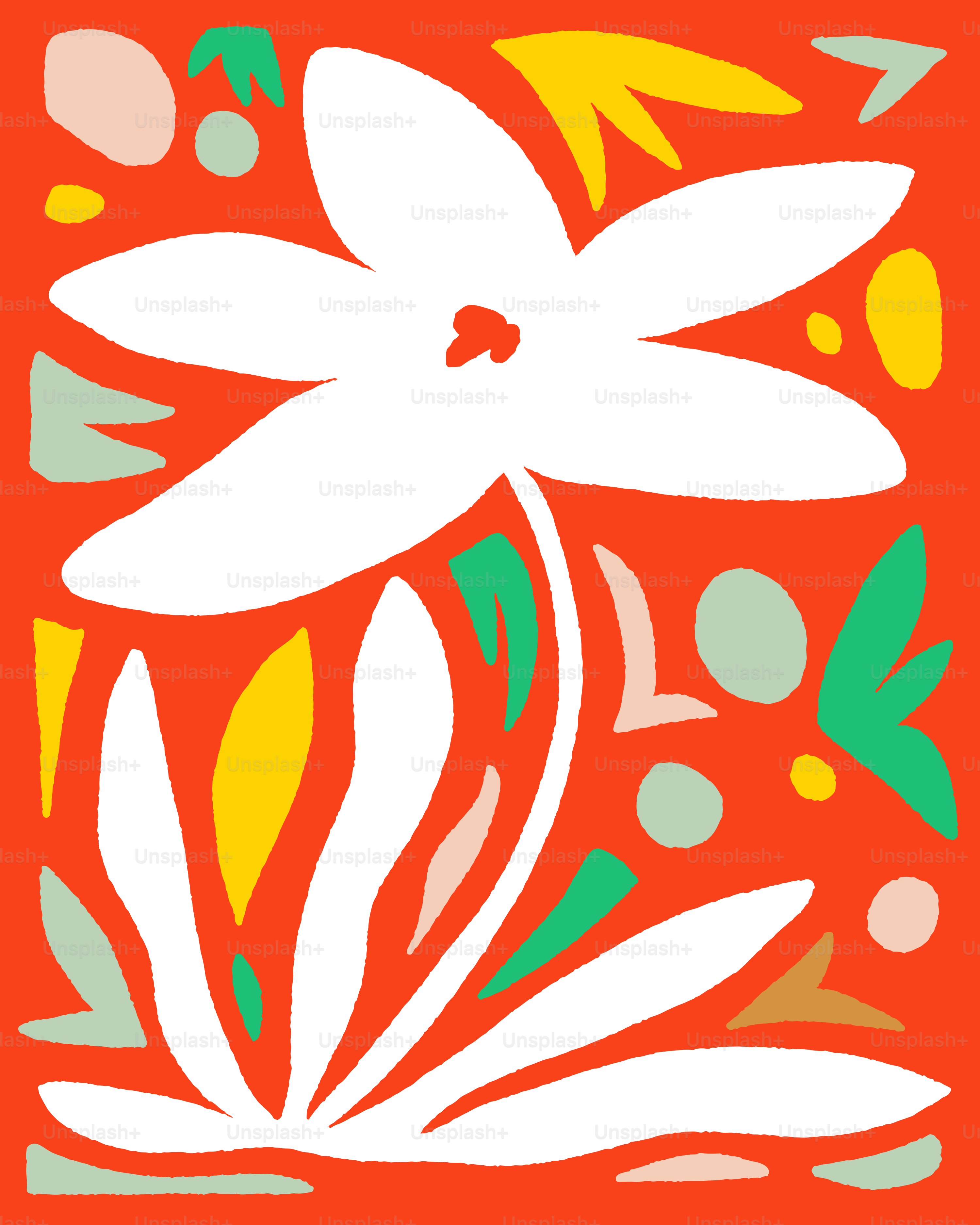 Un'immagine di un fiore su uno sfondo rosso