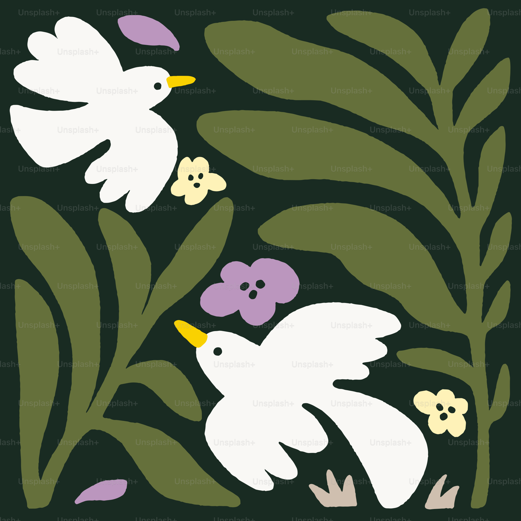 A picture of a bird and flowers on a black background