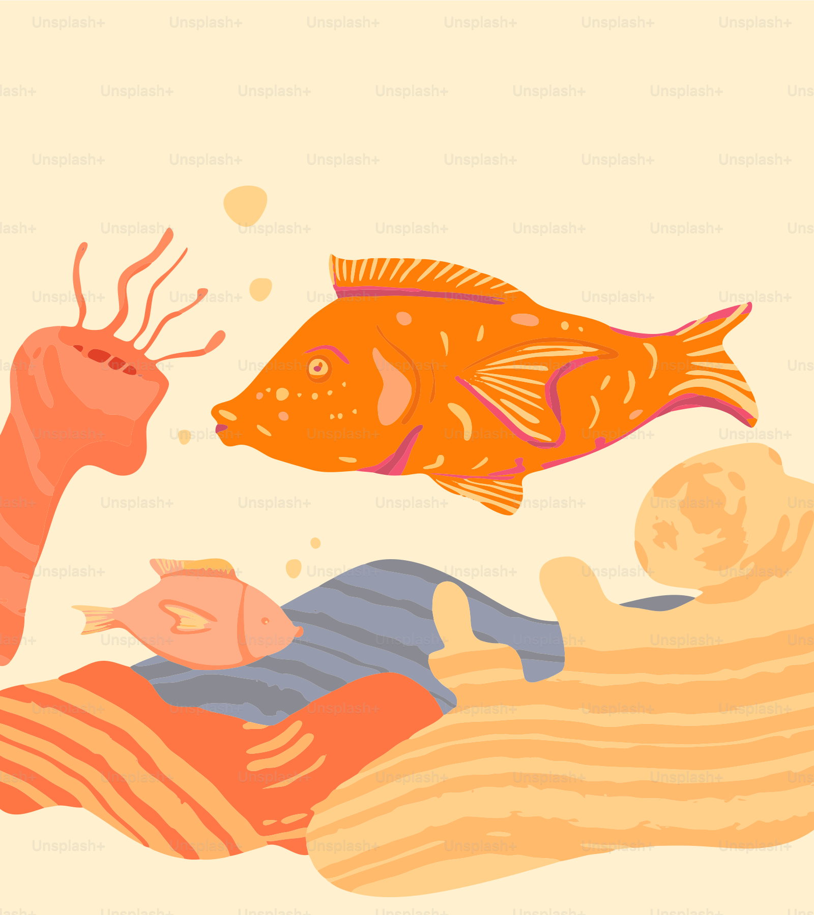 A couple of fish swimming next to each other