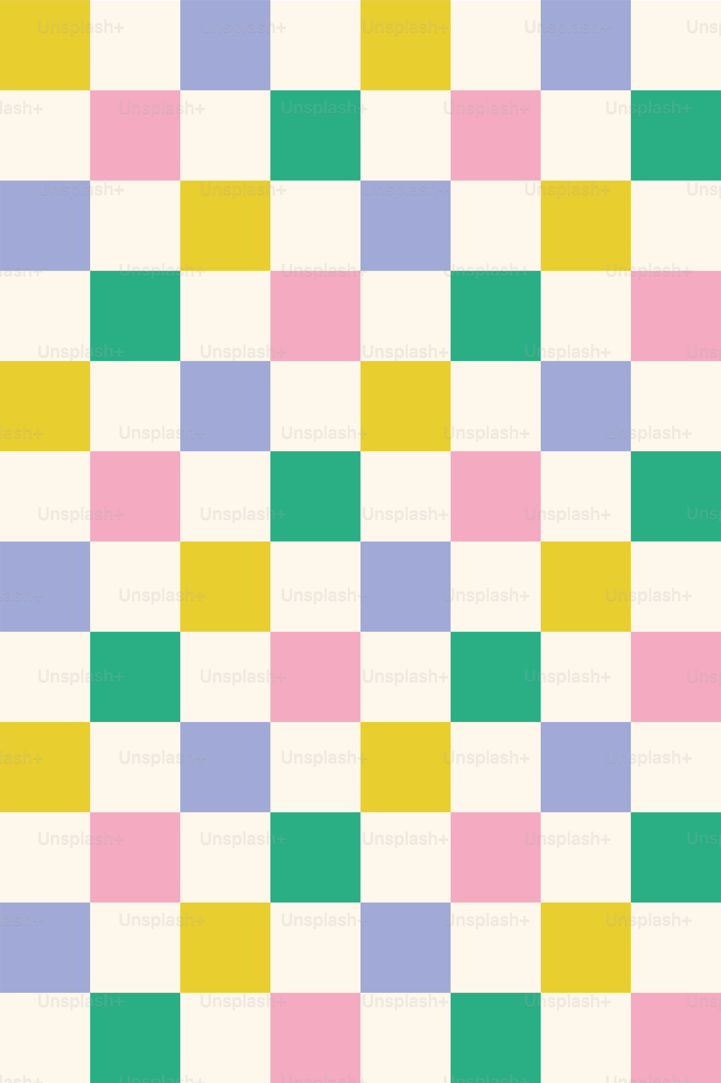 A pastel checkerboard pattern with cream background