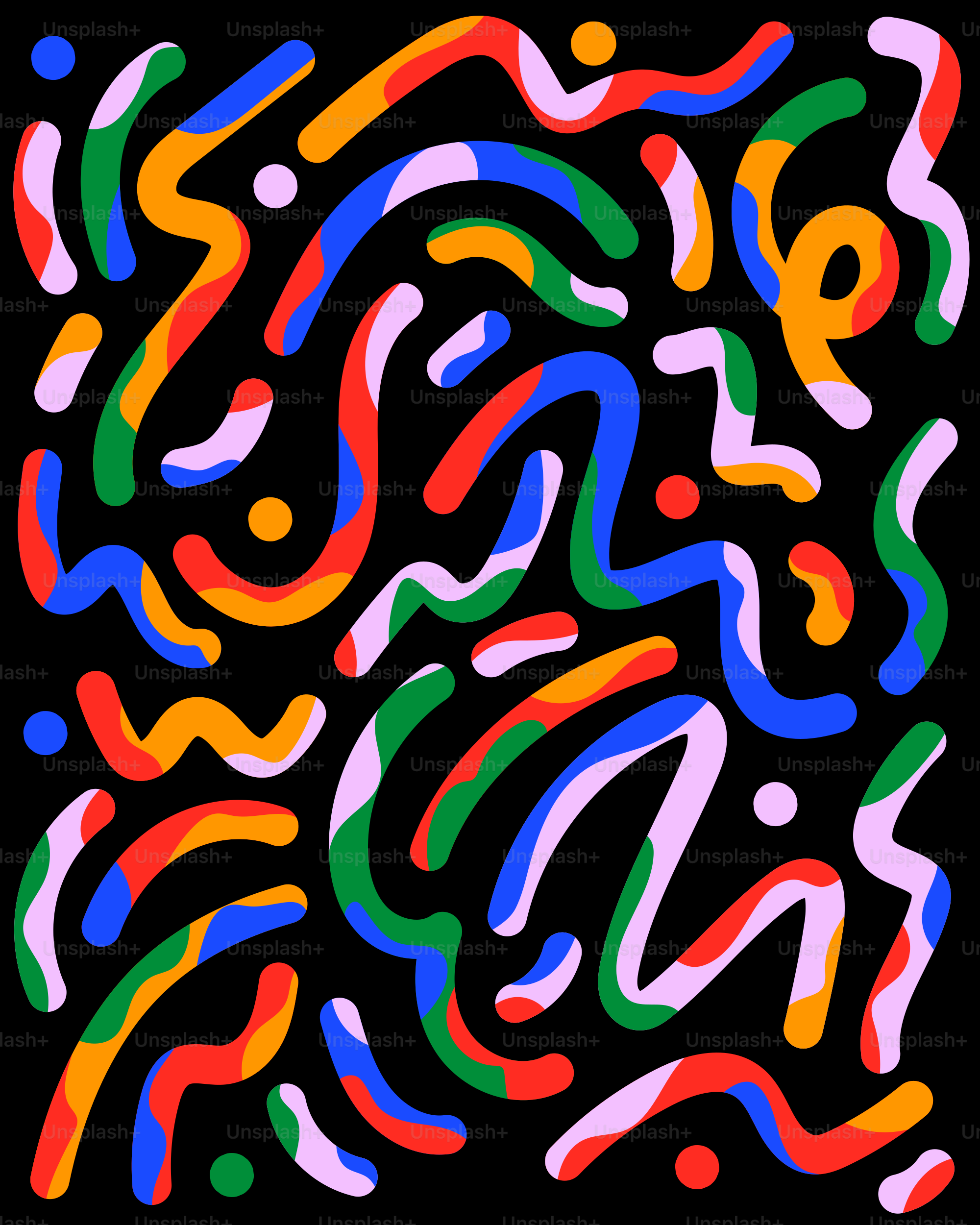 Uno sfondo nero con un motivo multicolore sopra