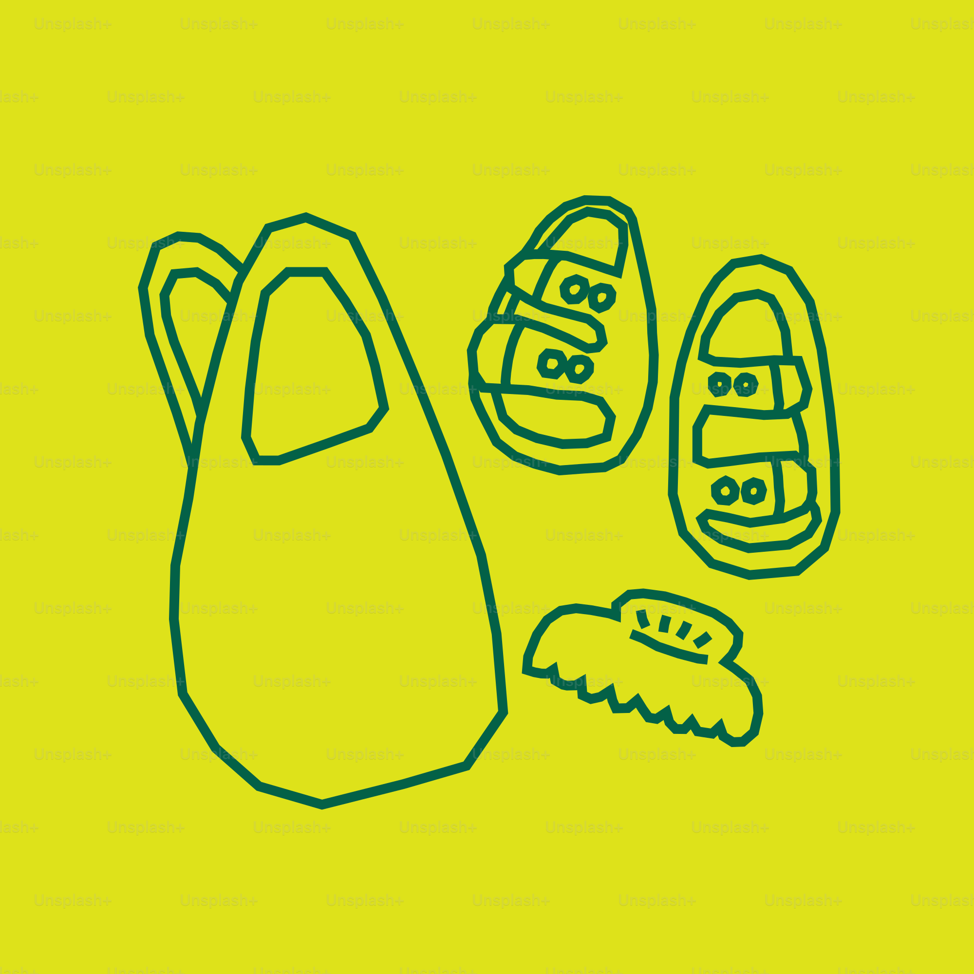 Green bag, sandals, and hair clip on yellow background