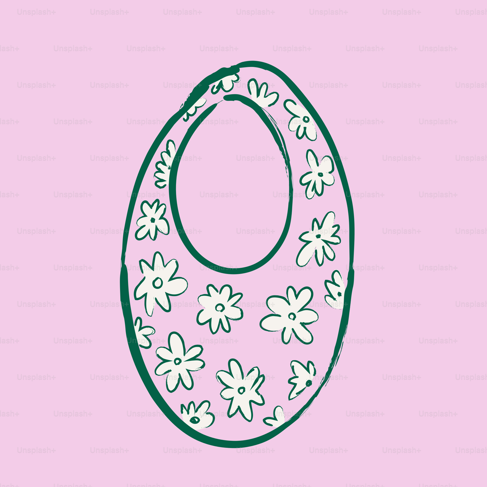 A pink baby bib with white flowers