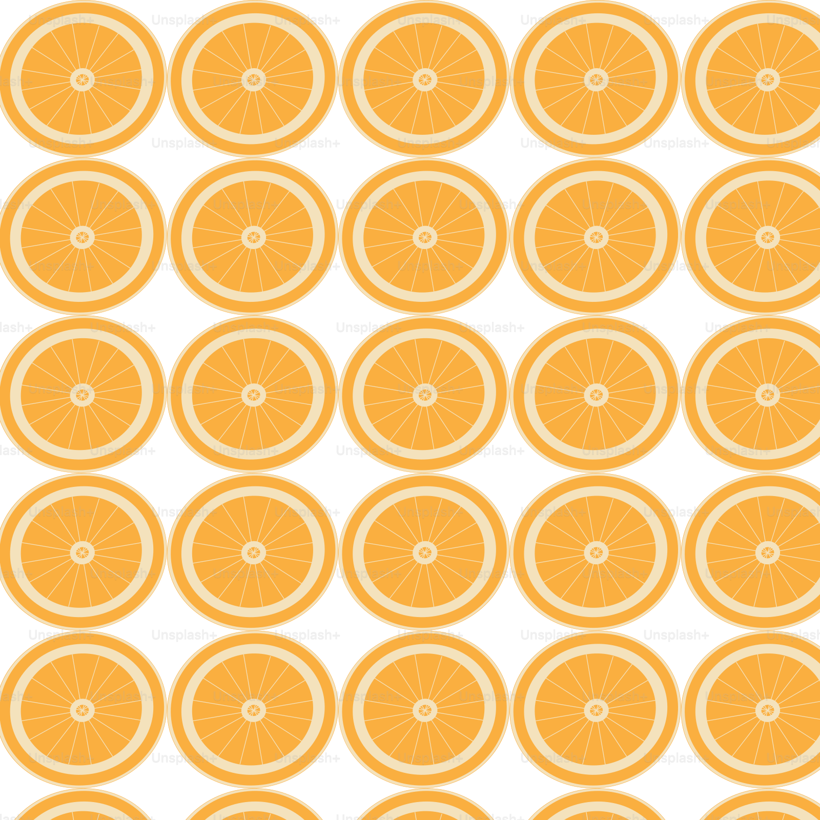 Un motif répétitif de tranches orange sur fond blanc.