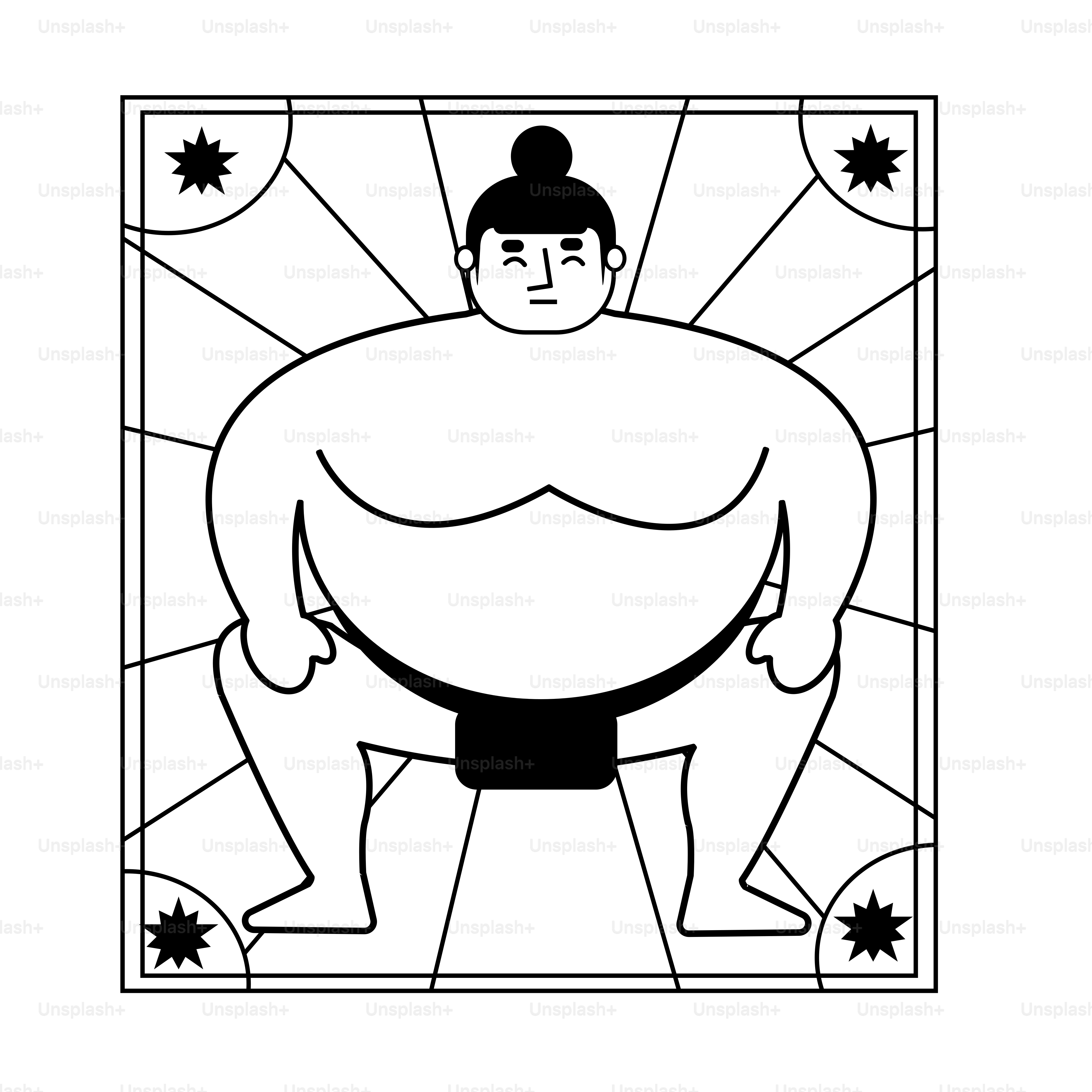 Lutteur de sumo en position traditionnelle