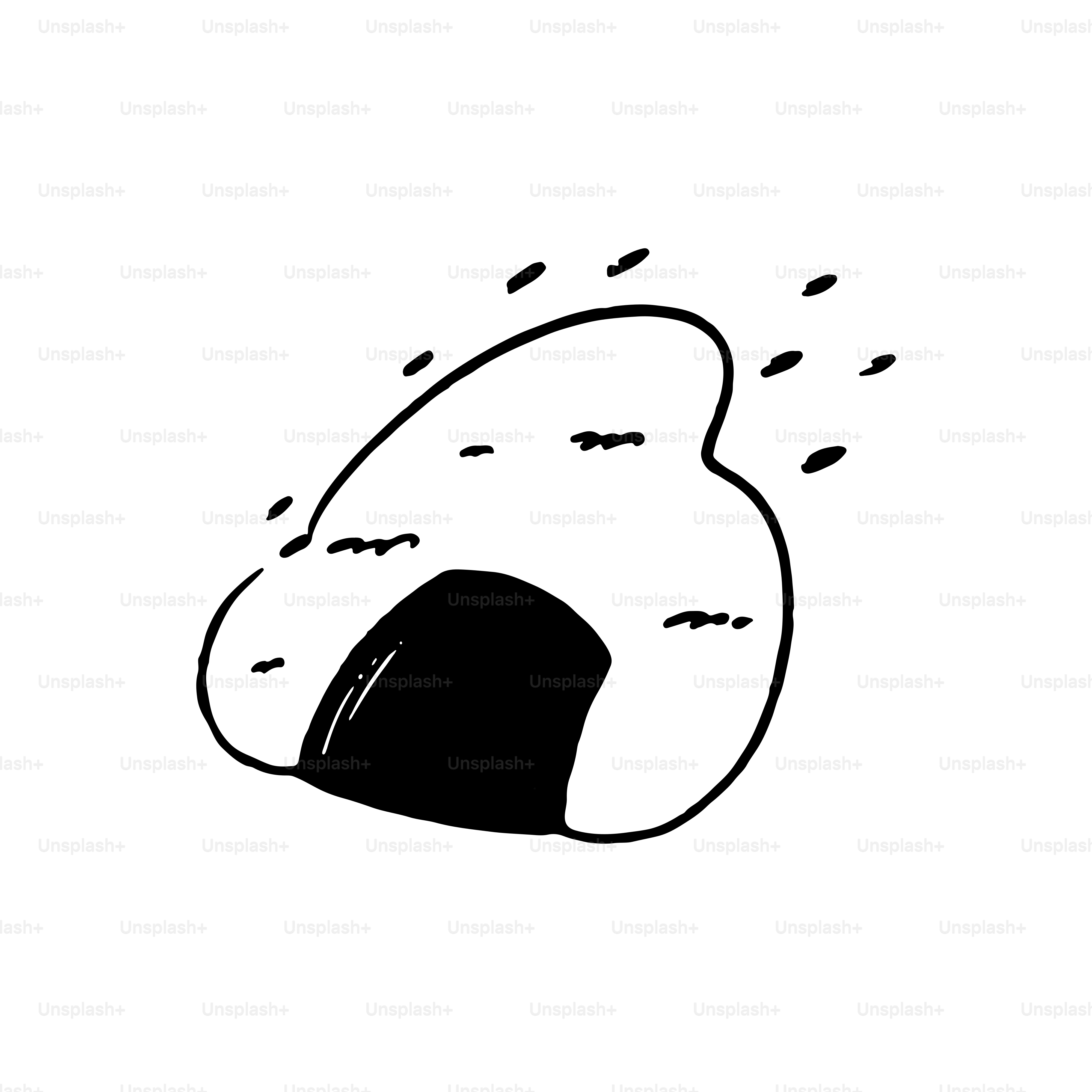 A simple drawing of an onigiri rice ball.