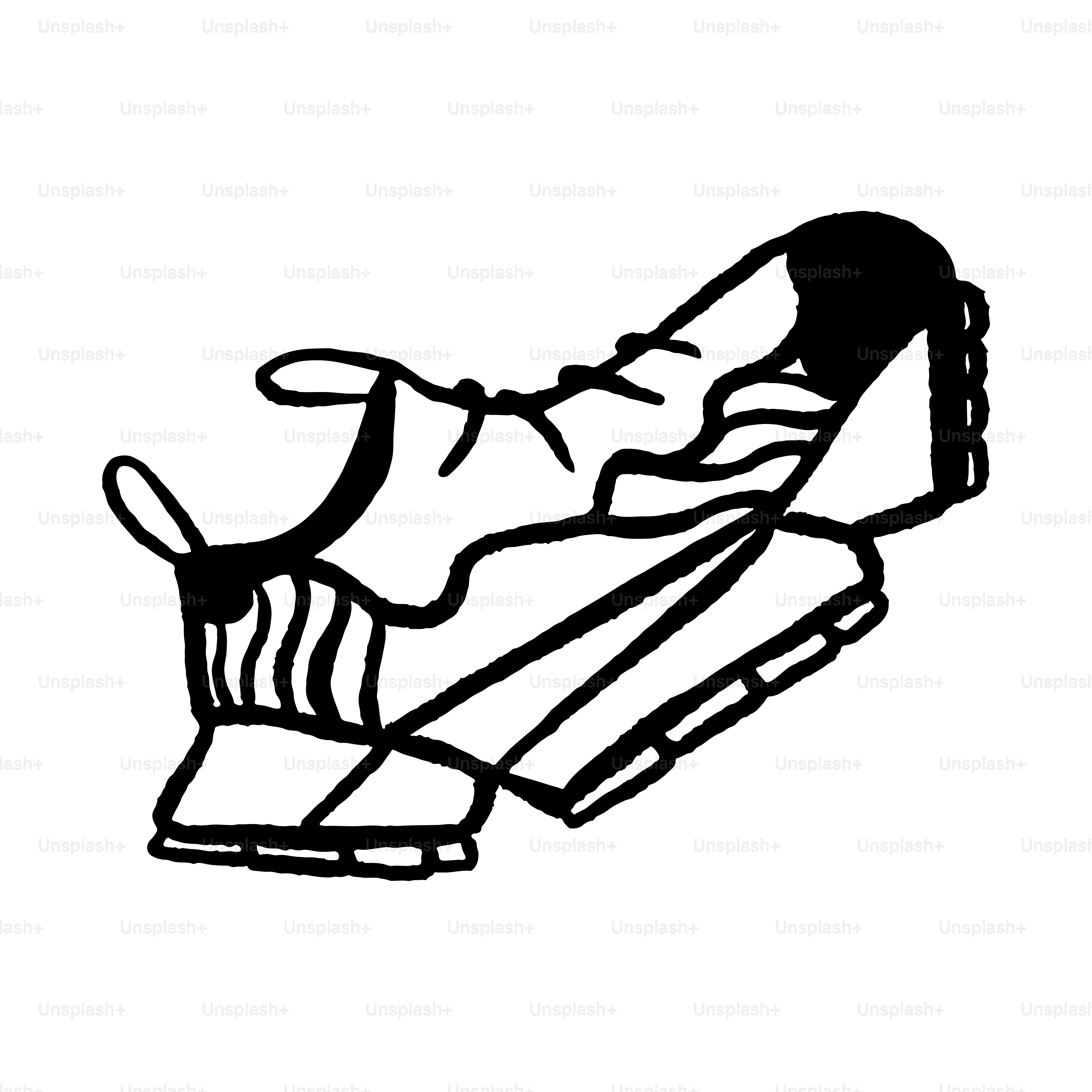 Un dessin noir et blanc d’une chaussure de course.