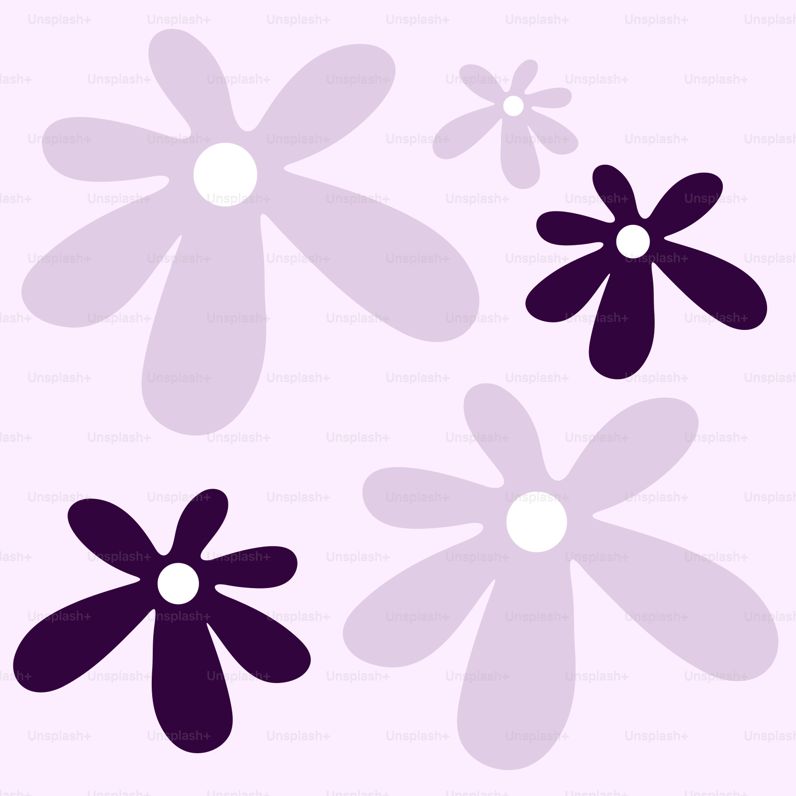 Purple and light purple flowers on a pale pink background.