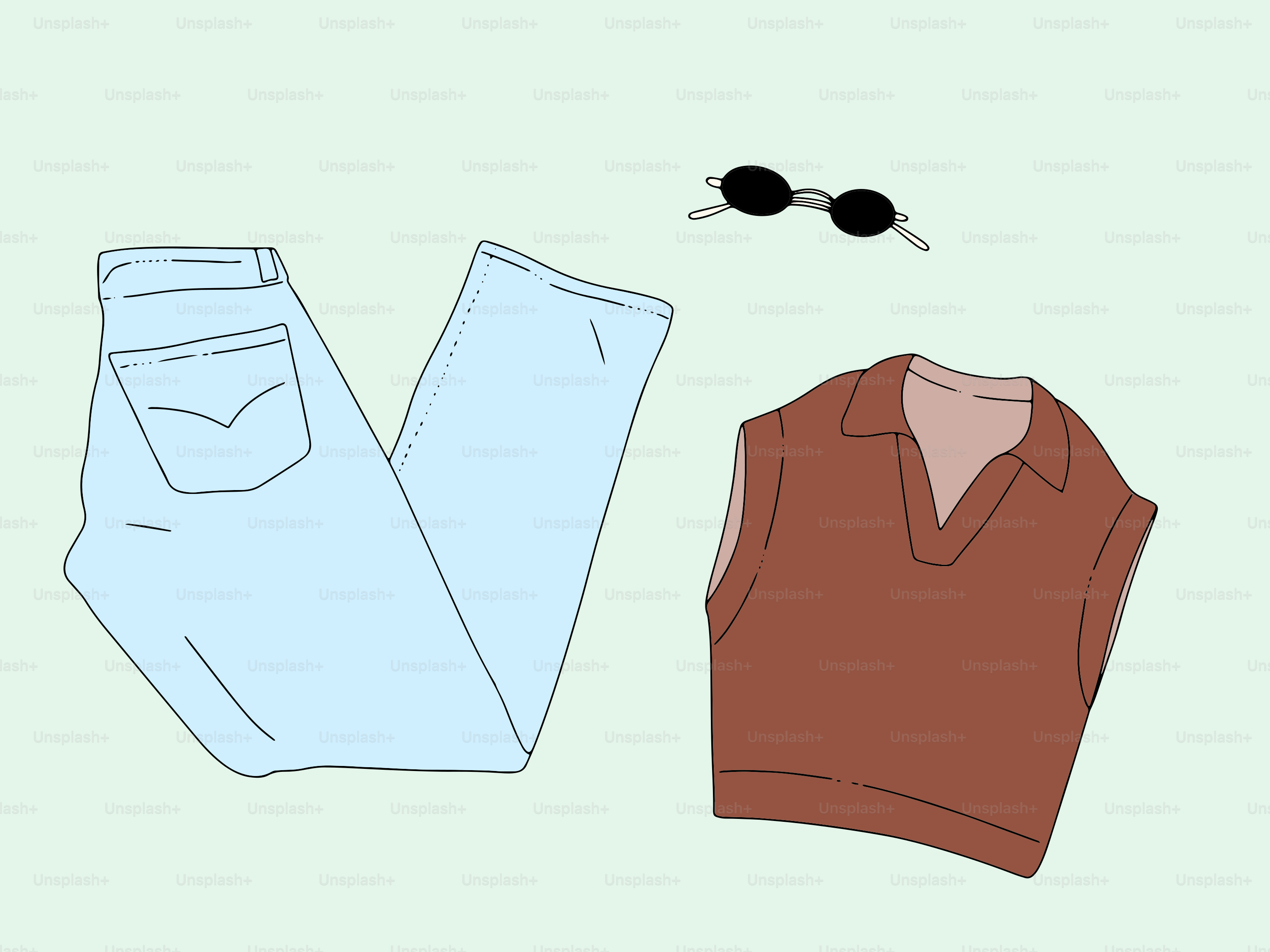 A picture of a pair of jeans and a sweater