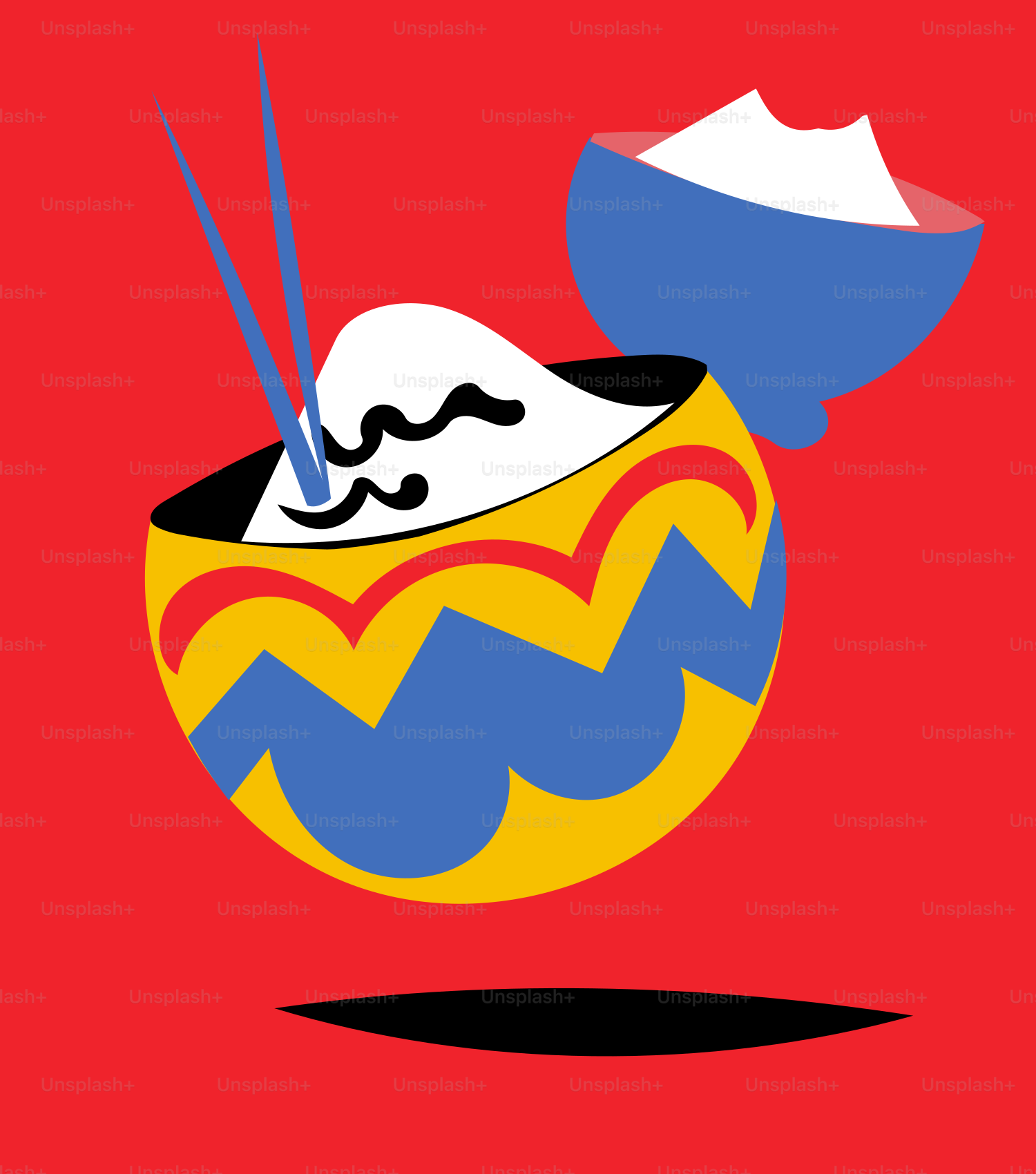 A picture of a bowl of rice with chopsticks