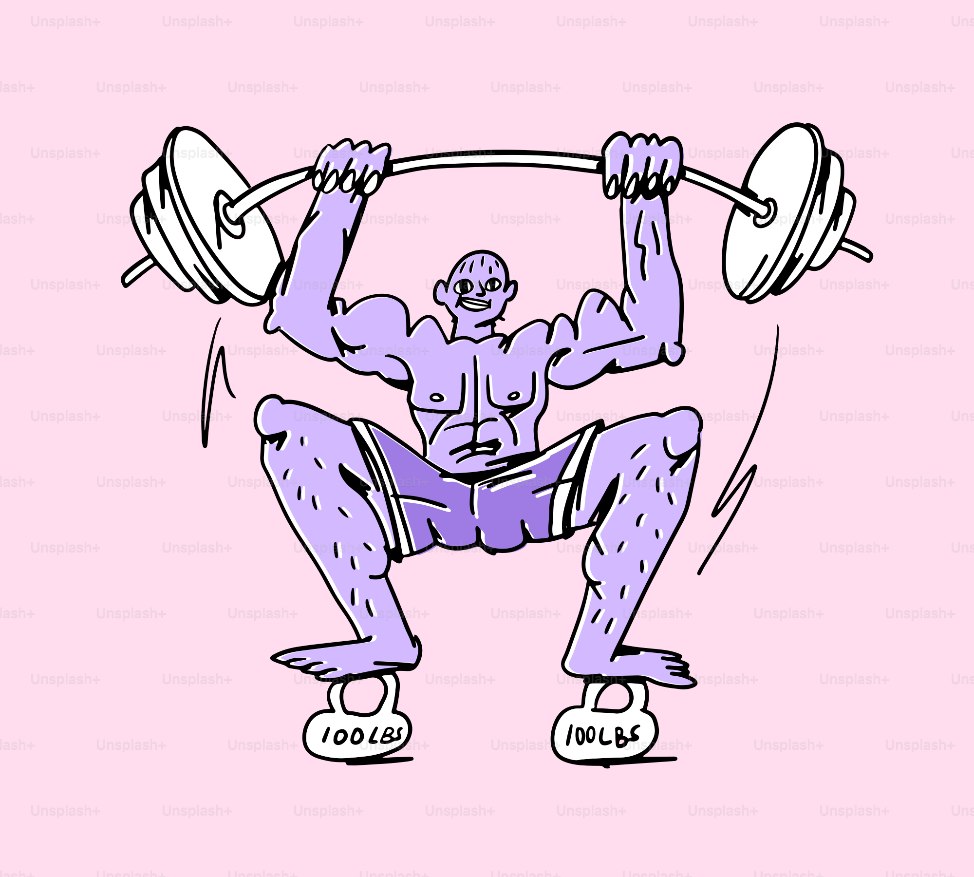 Man lifting weights with muscular physique