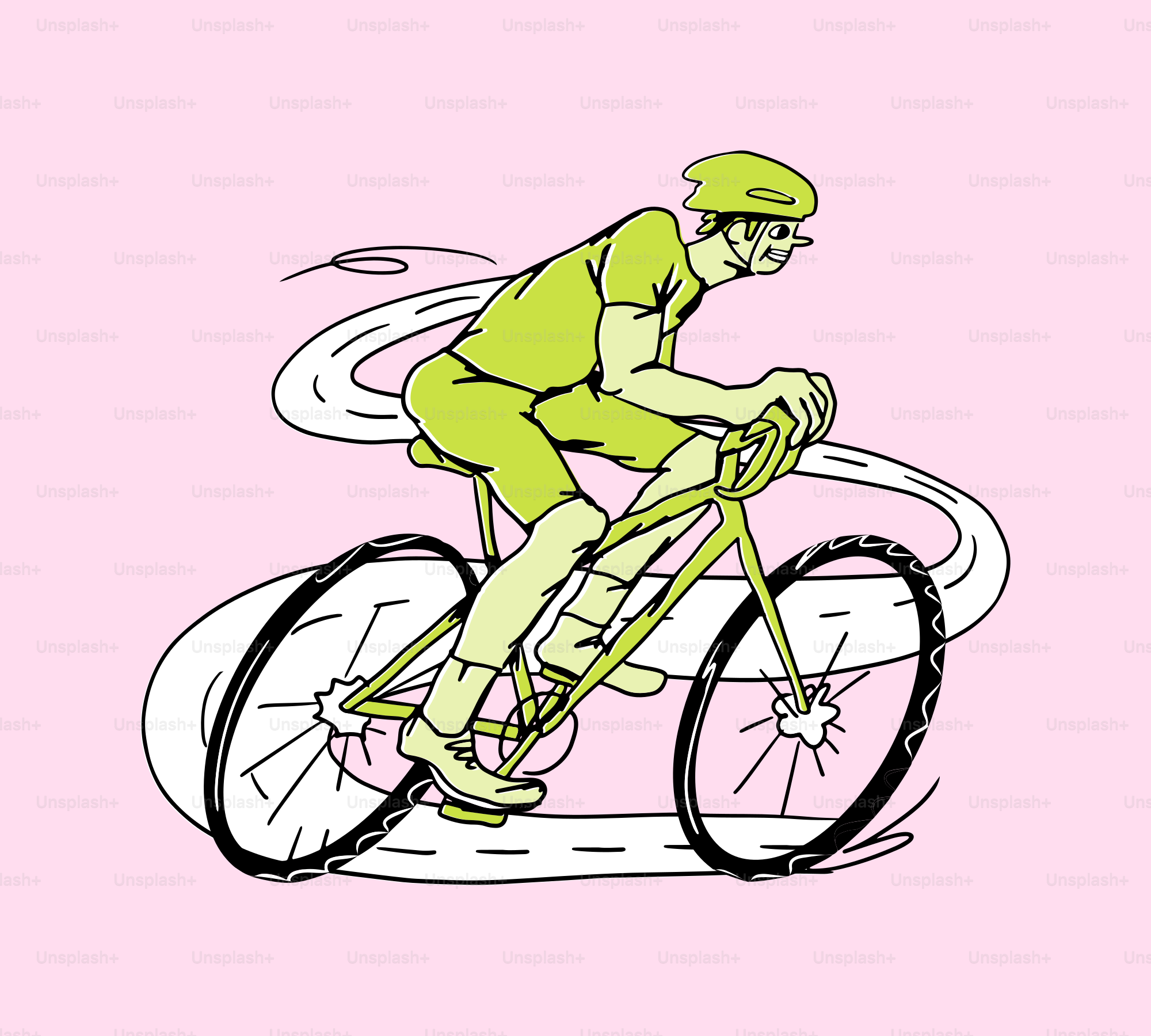 A cyclist wearing a helmet rides a bicycle.