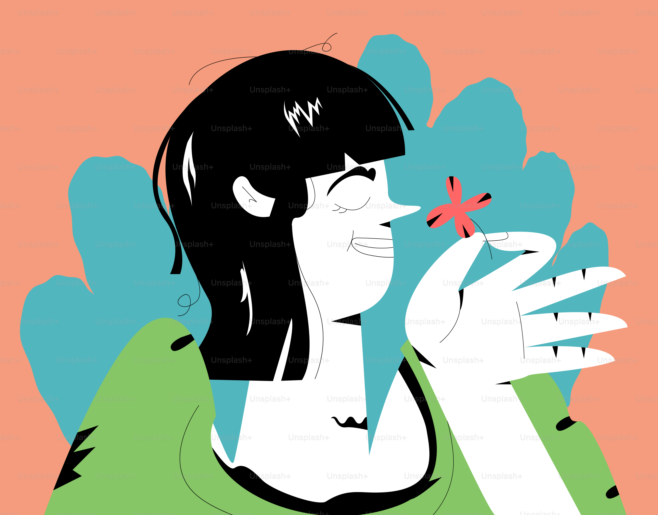 Woman holding a small red star shape