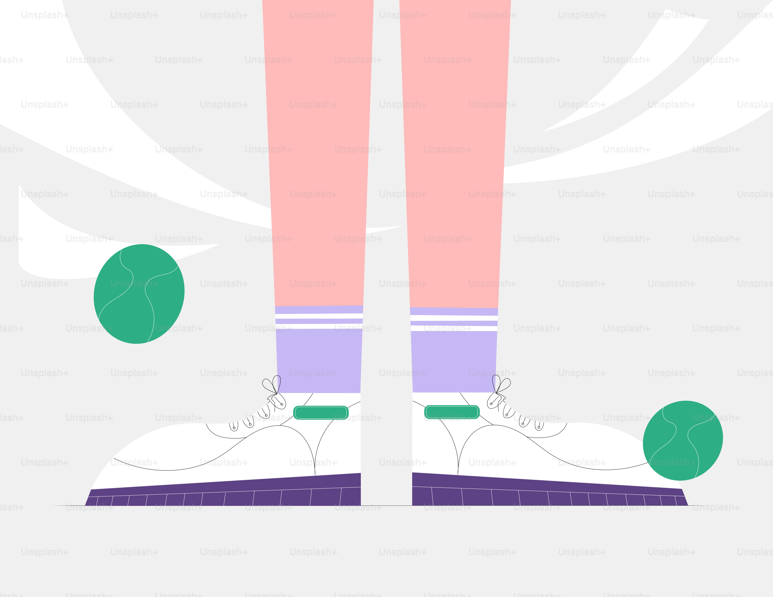 Una persona con zapatillas blancas y pantalones rosas.