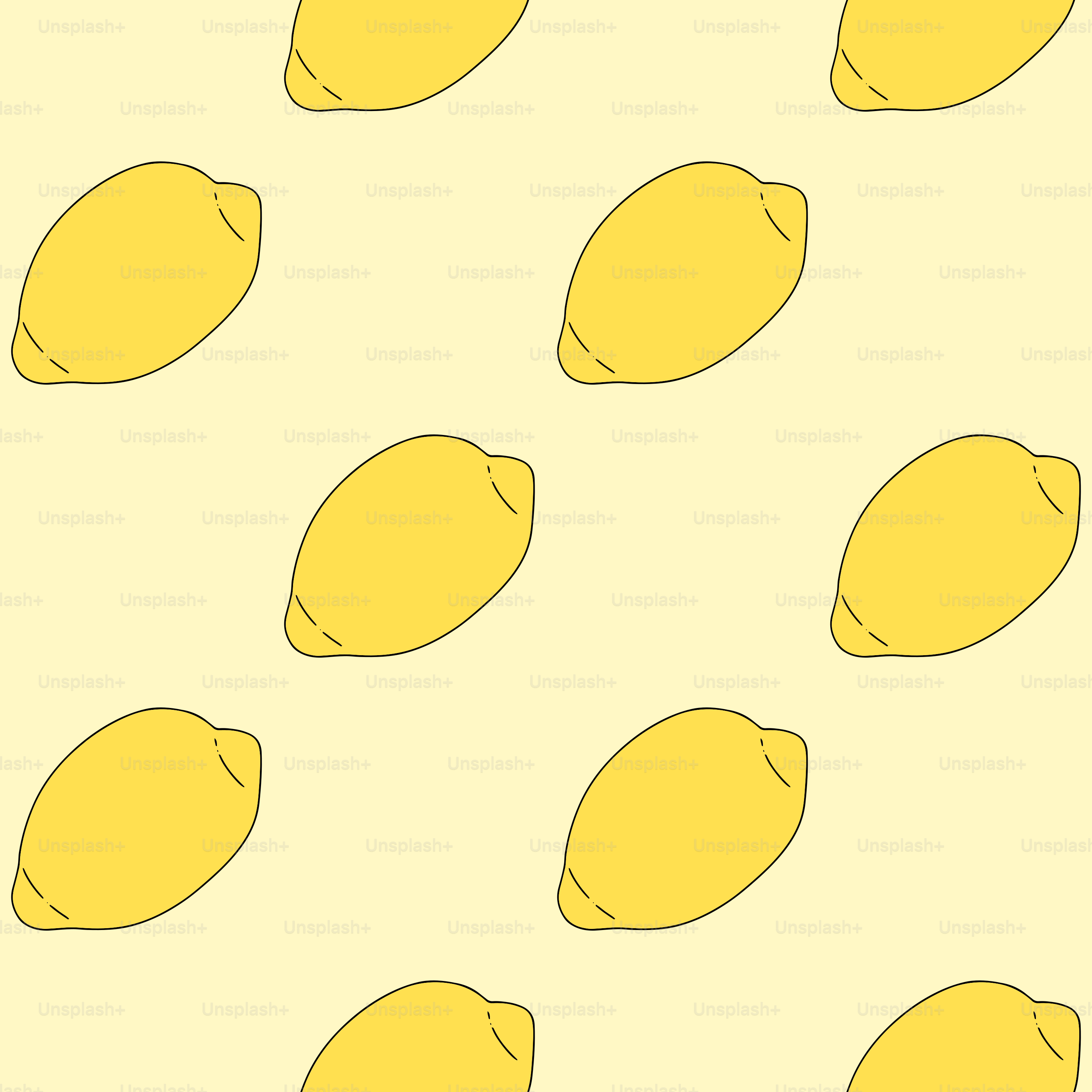 Pattern of yellow lemons on a pale yellow background.