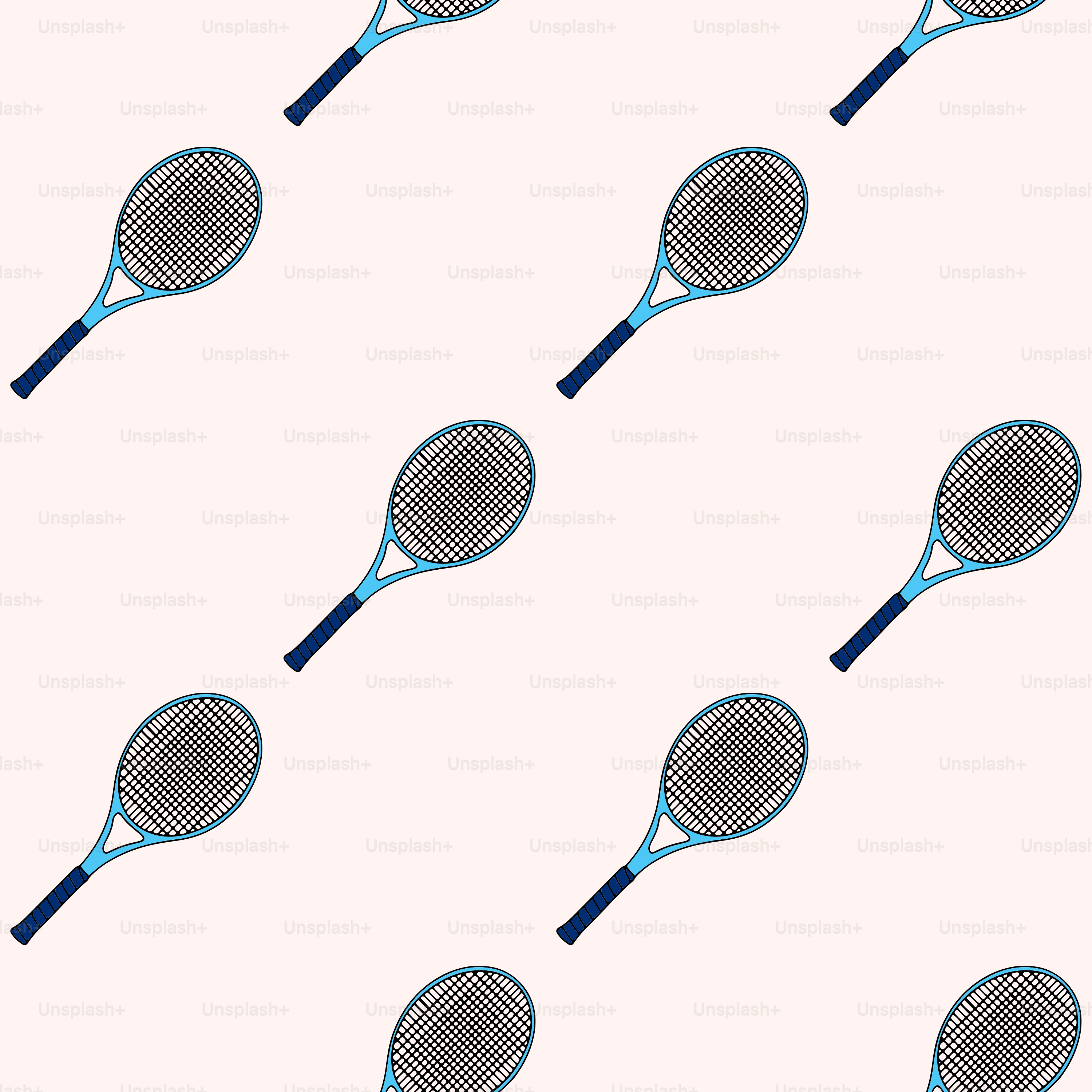 Motivo di racchette da tennis blu su sfondo rosa chiaro