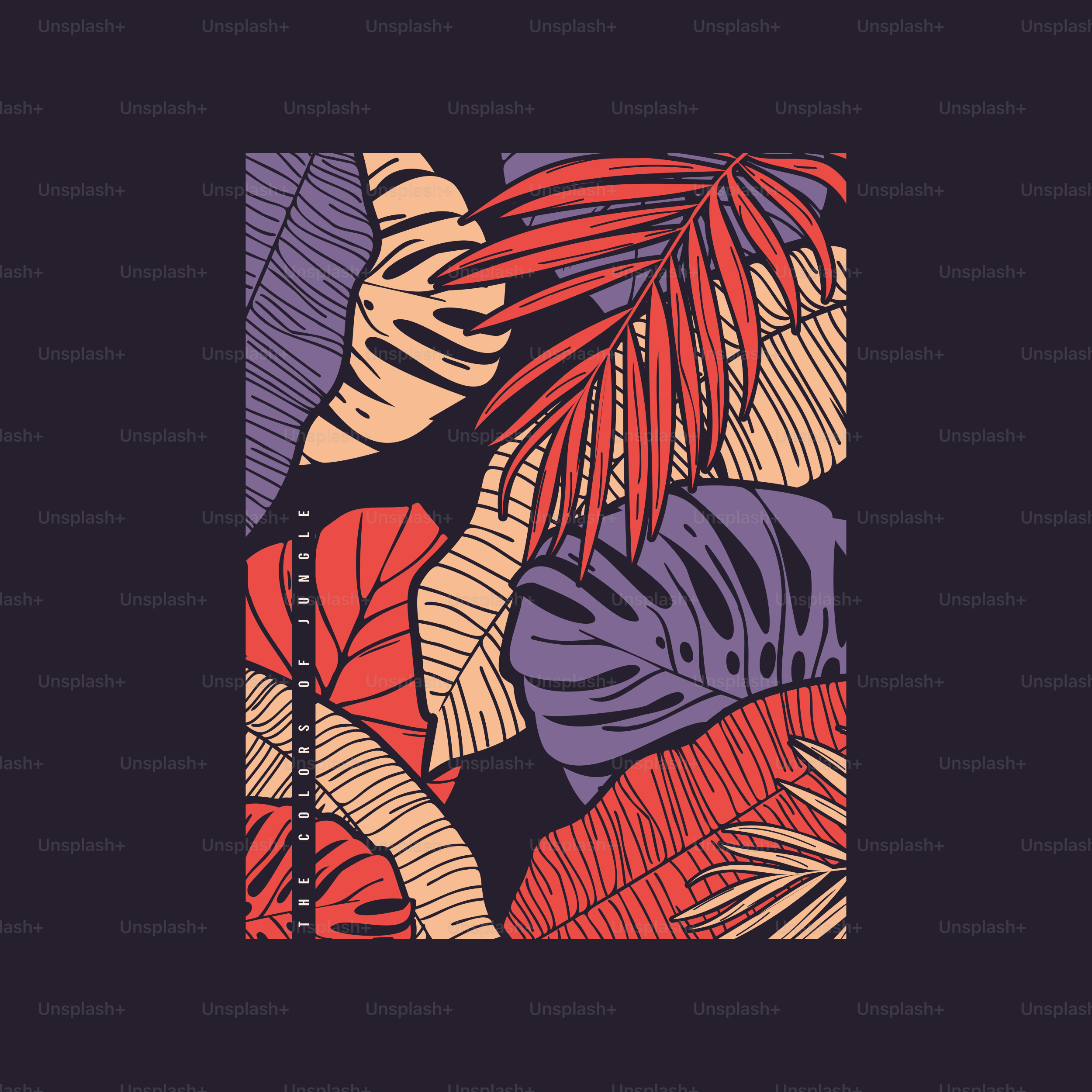 Vector hand drawn tropical illustration. T-shirt print, poster, cover design.